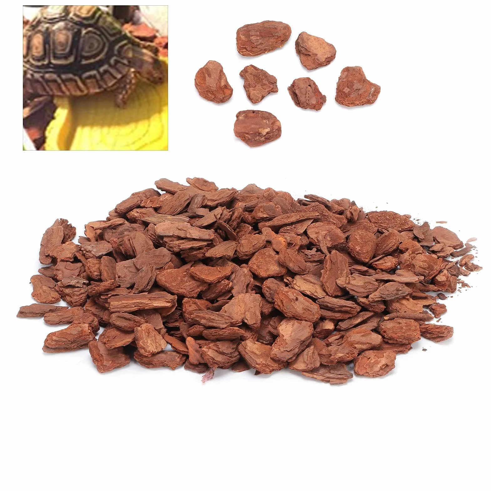 HERCHR Litière d'écorce de Reptile, substrat en granulés de pin pour Tortues Lézards Geckos (S)