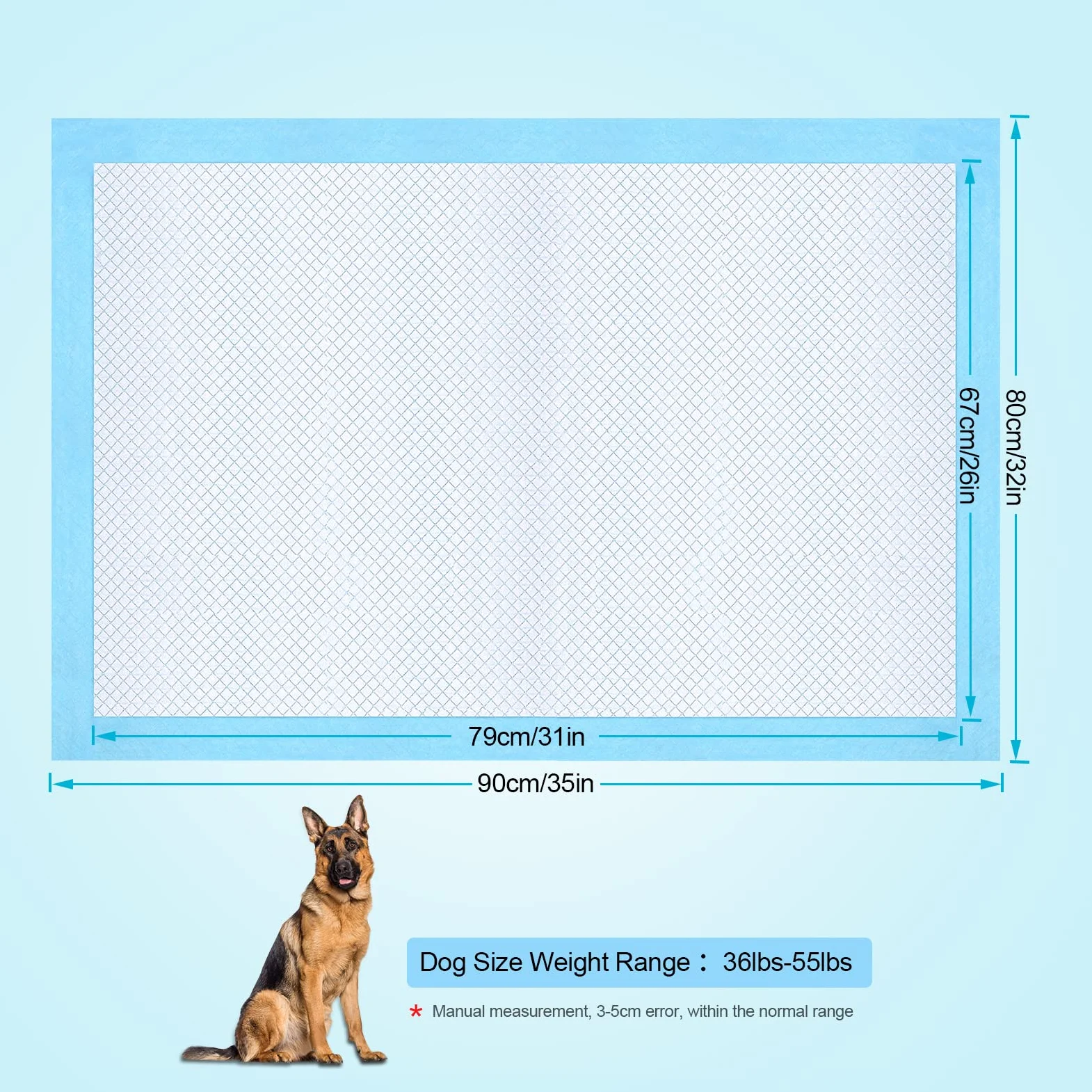 Ownpets Tapis de dressage pour chien, 90 x 80 cm, lot de 40 tapis anti-fuite à 6 couches avec surface à séchage rapide pour animaux domestiques, chiots, adultes, chiens malades et vieillissants