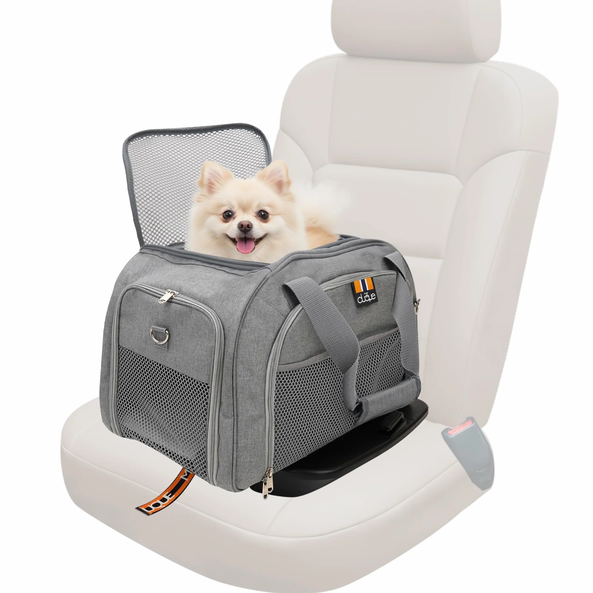 Car-GO Cage de Transport pour Chien et Chat avec Base ISOFIX, Côtés Extensibles, Gris