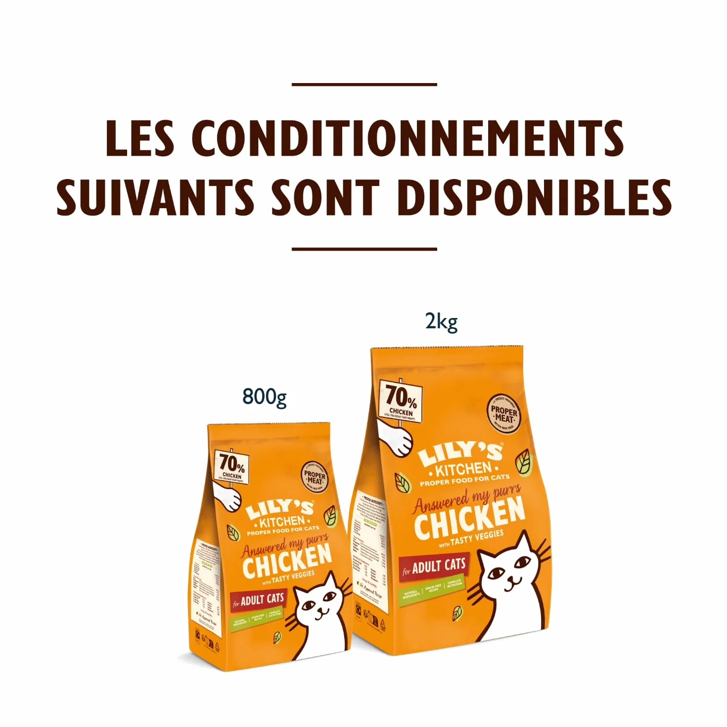 Lily’s Kitchen Nourriture sèche pour chats adultes Poulet et légumes sans céréales 2 kg