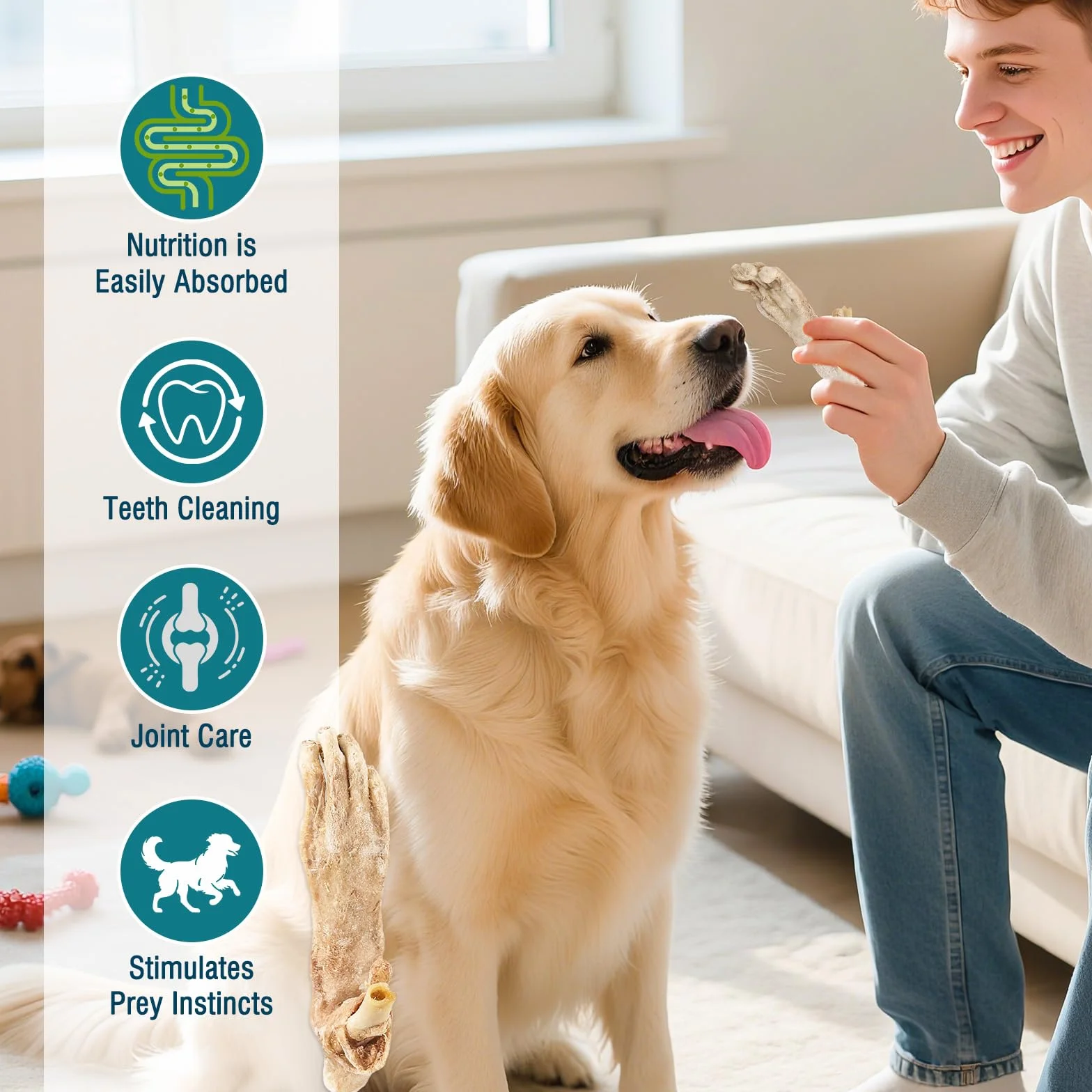 Friandises pour Chiens à Base de Pattes de Lapin lyophilisées Naturelles sans céréales Single-Ingredient 50g