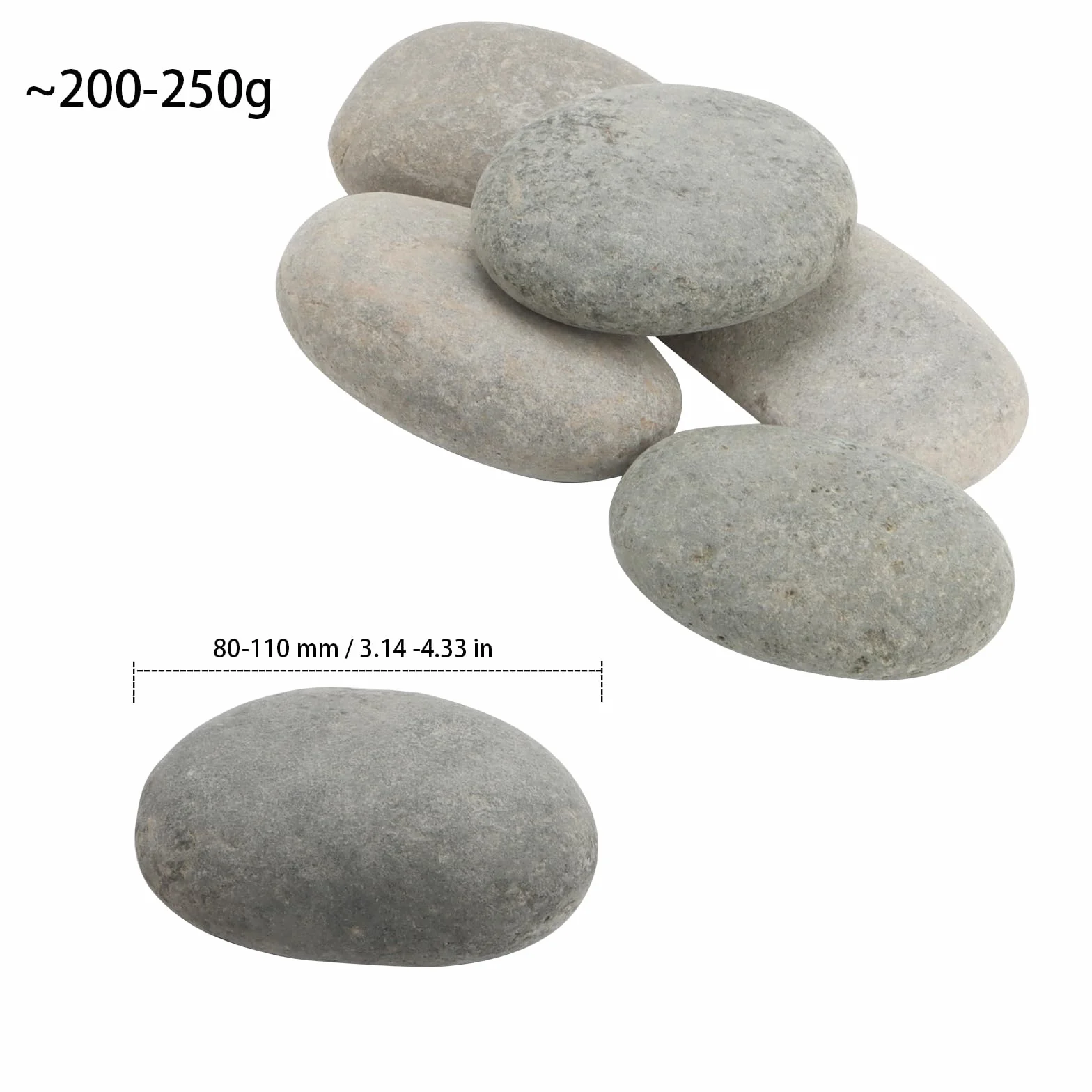 Lot 20 Grands Galets Peinture 7-10 cm Gris - Pierres Lisses Loisirs Créatifs