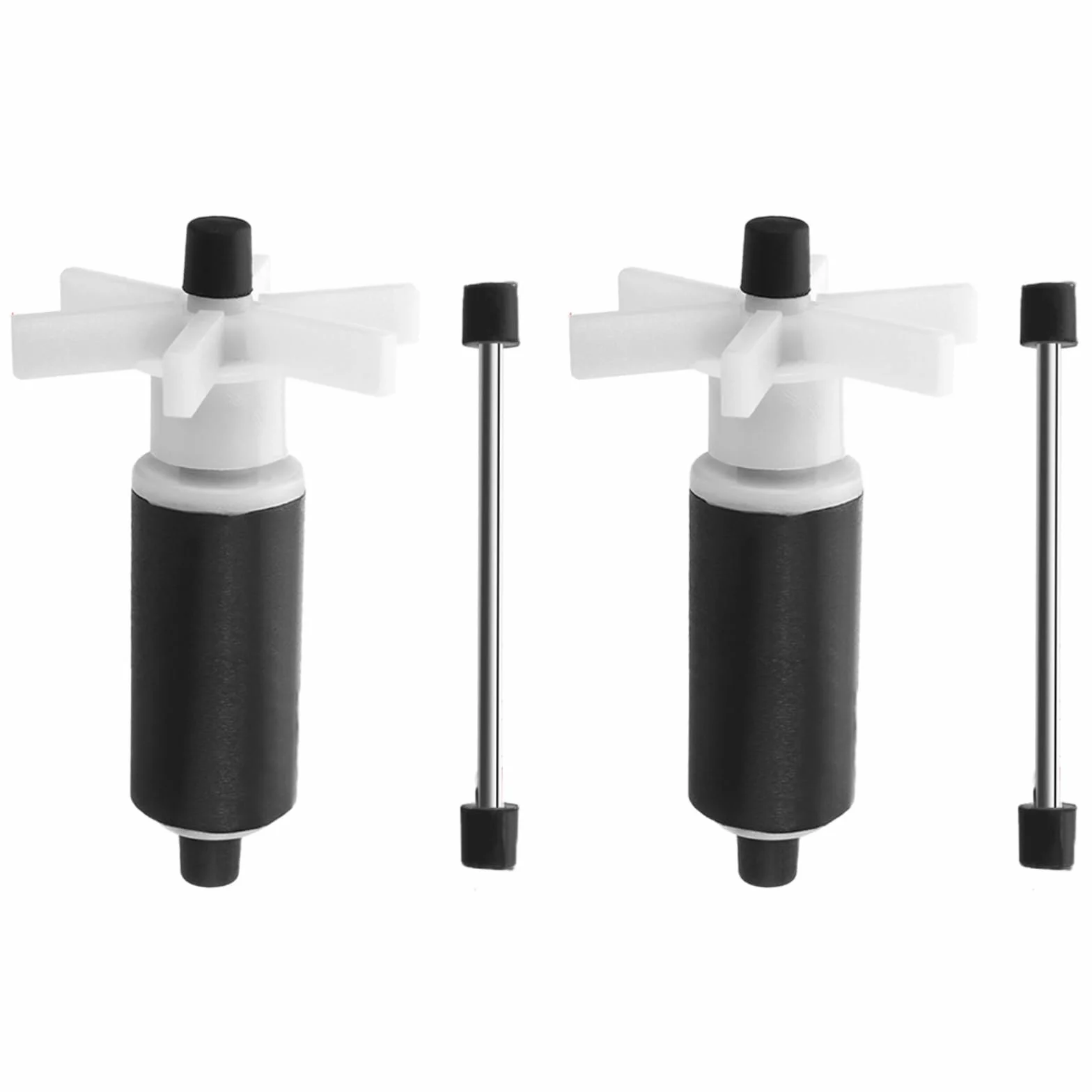 Lot de 2 turbines de rotor de pompe submersible, turbine de pompe à eau, joint libre, filtre magnétique haute efficacité, turbine de rotor d'aquarium, résistant à l'usure et à faible bruit