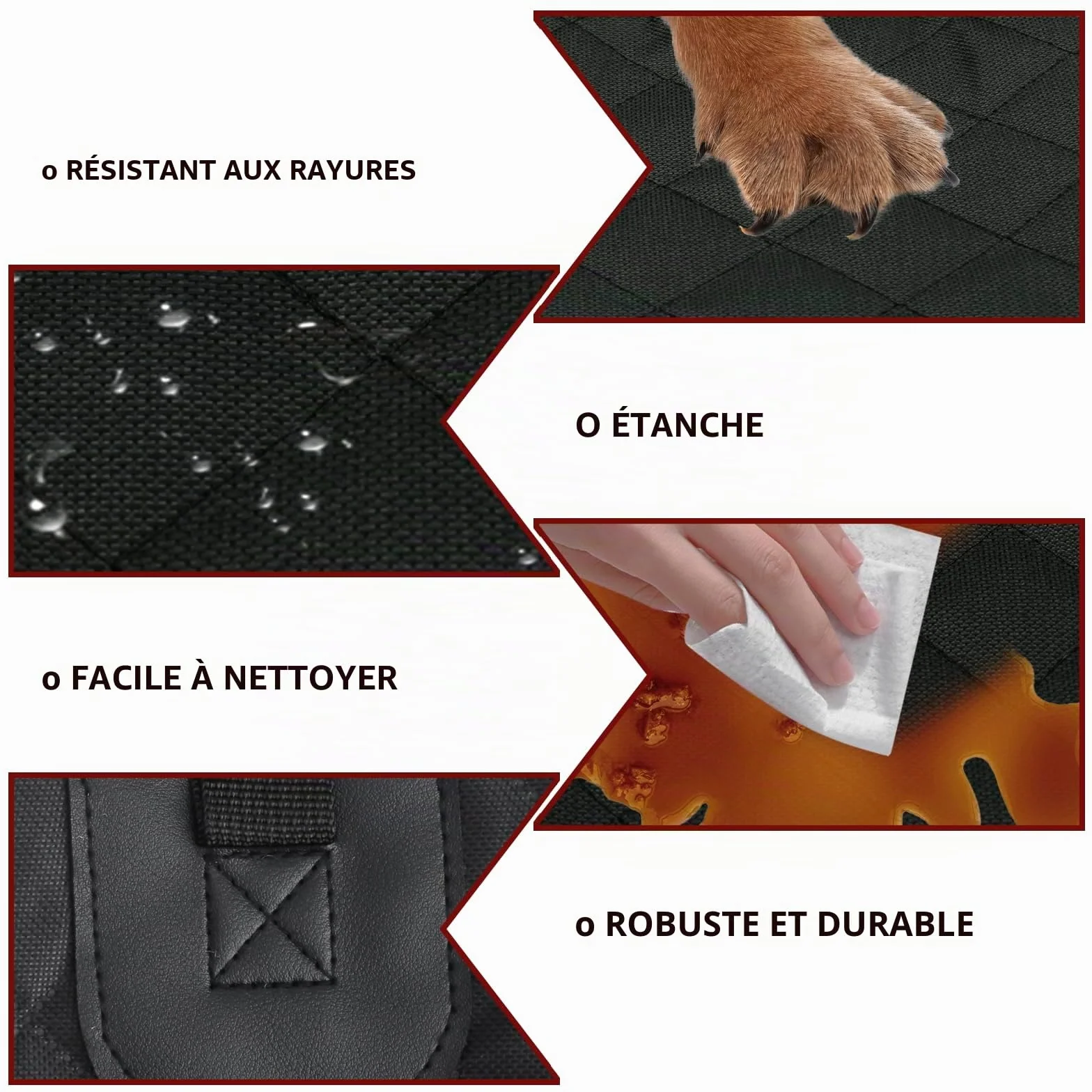Housse de siège de voiture pour chien VAGCARS, imperméable, résistante aux rayures, avec 1 laisse élastique pour chien, 135x118 cm, Housse universelle pour siège arrière de voiture pour camions