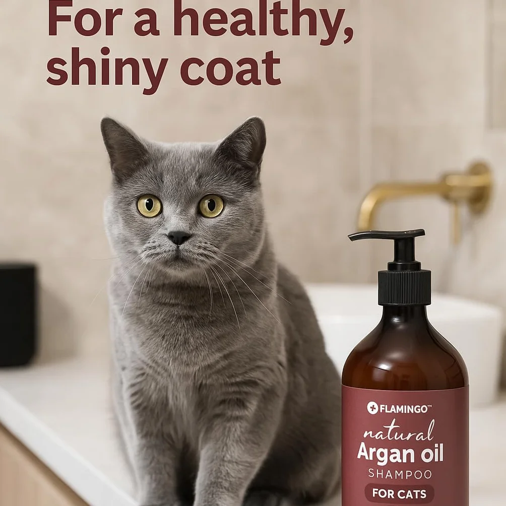 Flamingo Shampooing Naturel pour Chats 500 ML Hydratant Soins pour le Pelage