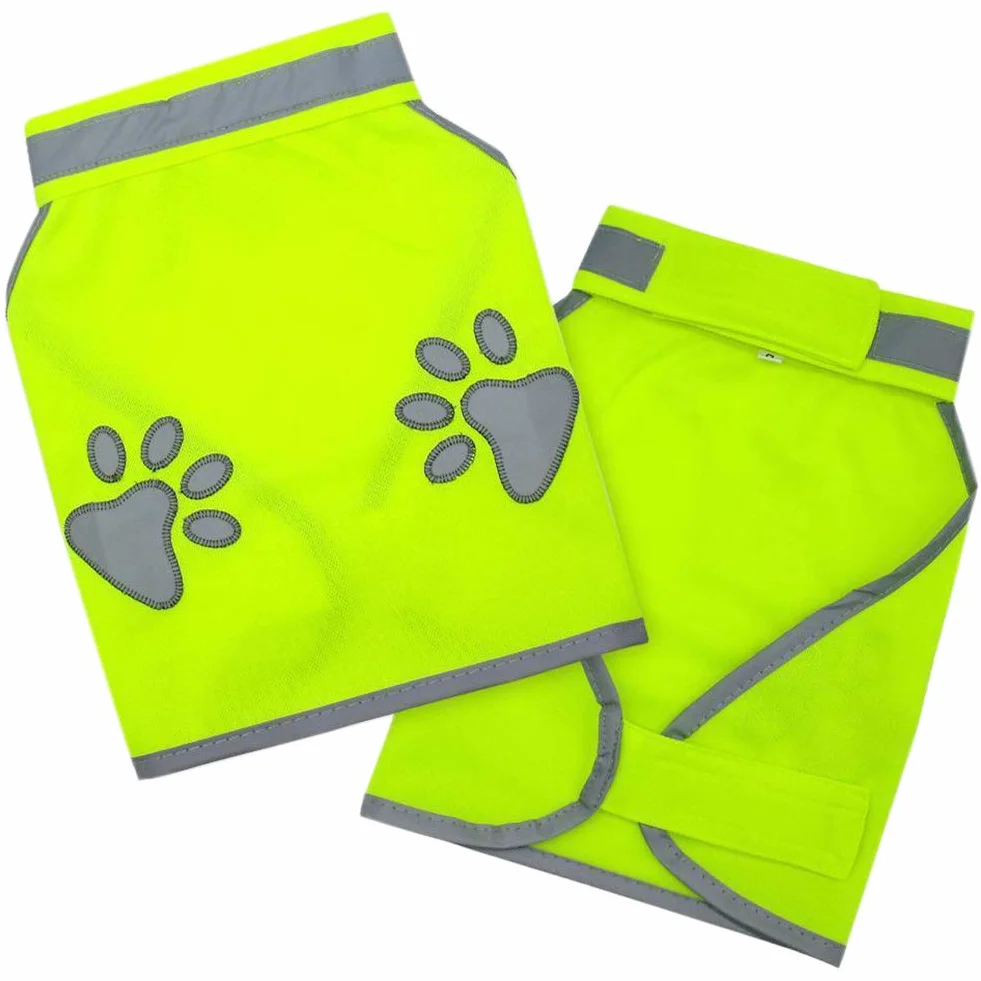 Gilet de sécurité réfléchissant jaune pour chien 5 tailles Haute visibilité taille L