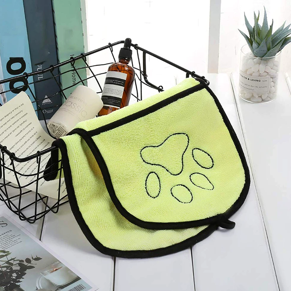 Serviette pour Chien - Absorbante, Douce et Lavable, Serviette de Bain en Microfibre à Séchage Rapide pour Chiens, 65x23cm