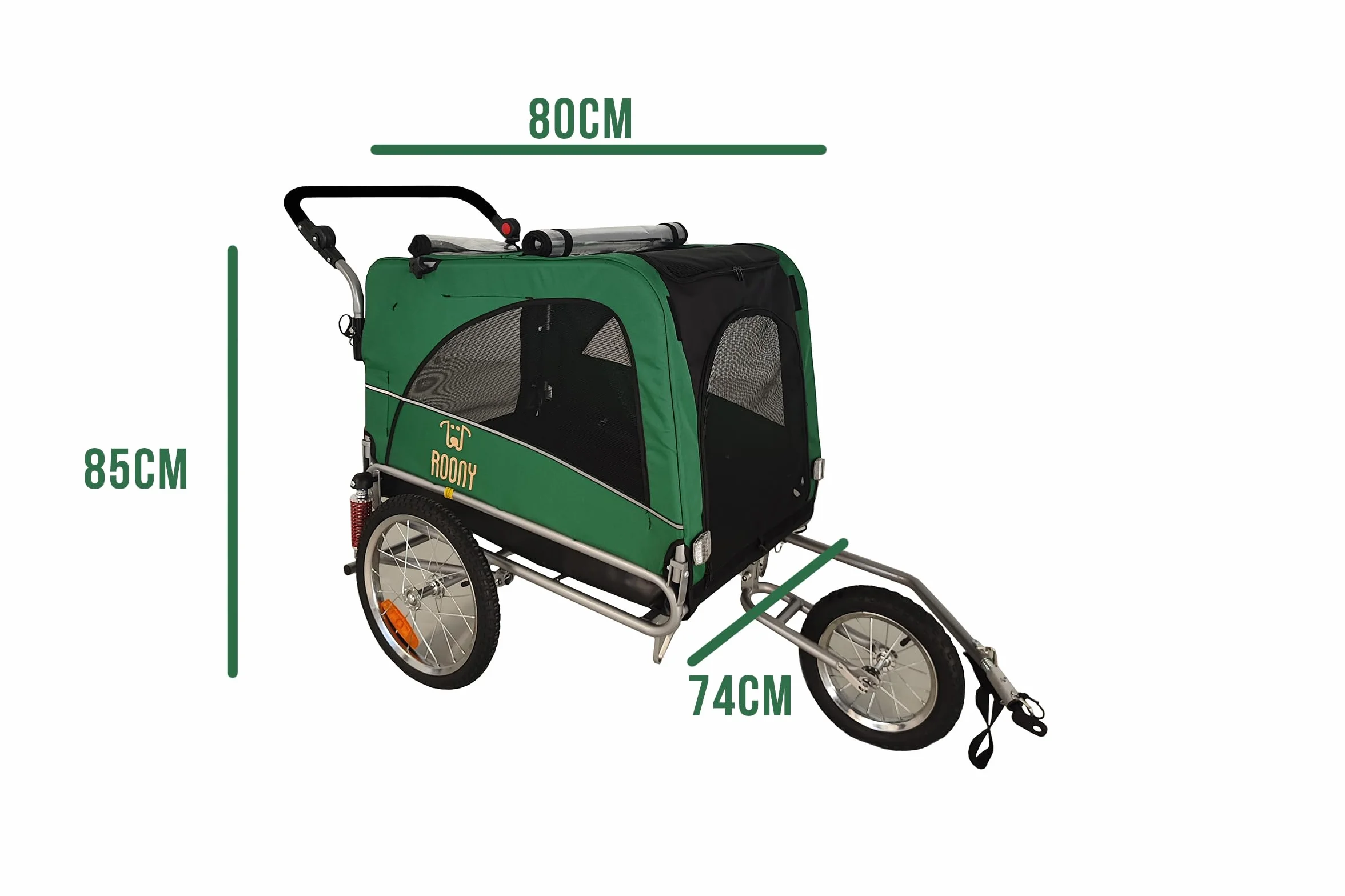 Remorque à vélo 2en1 pour Chien XL avec Suspension