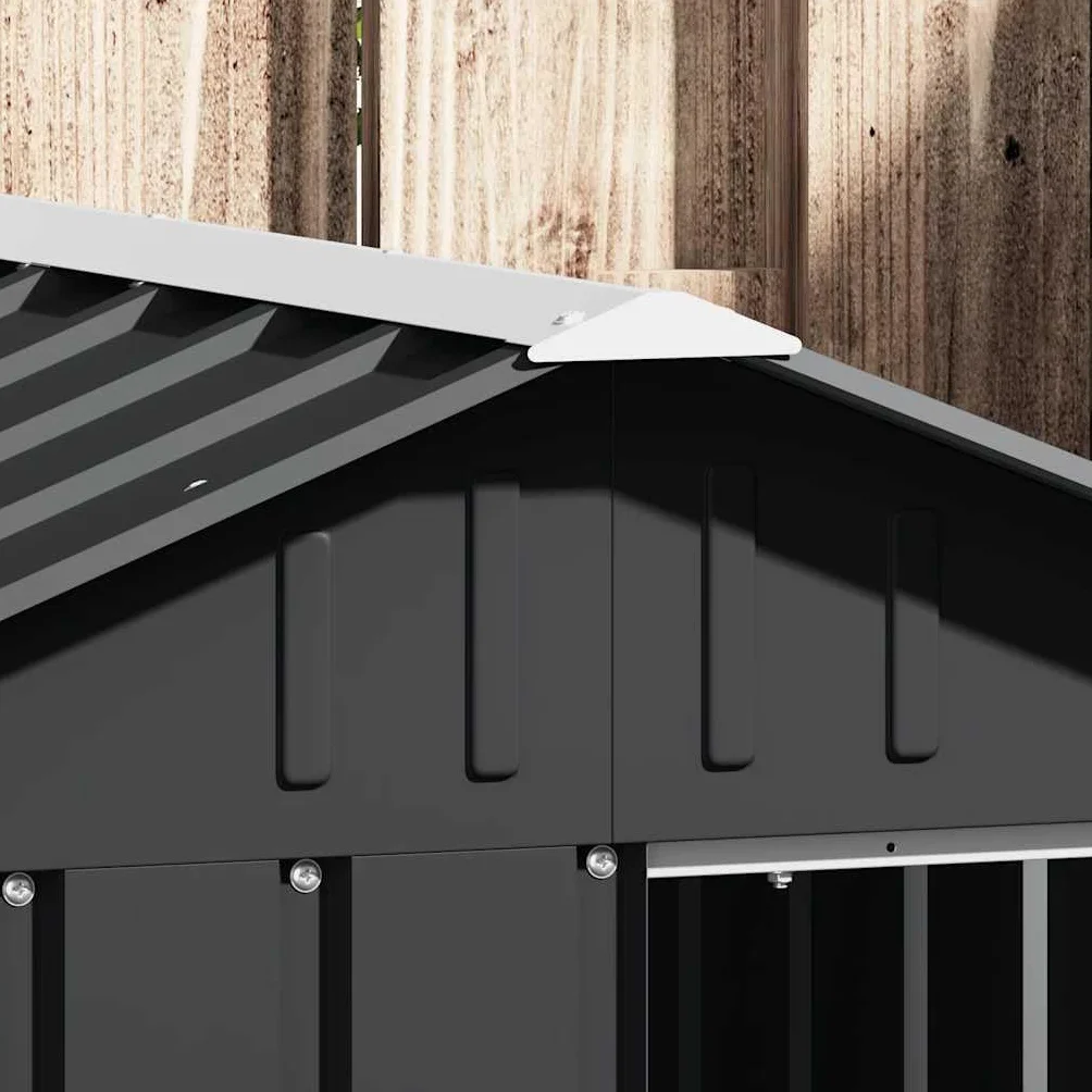 Chenil pour Chien Extérieur Métal Acier Galvanisé Anthracite 116,5x153x81,5 cm