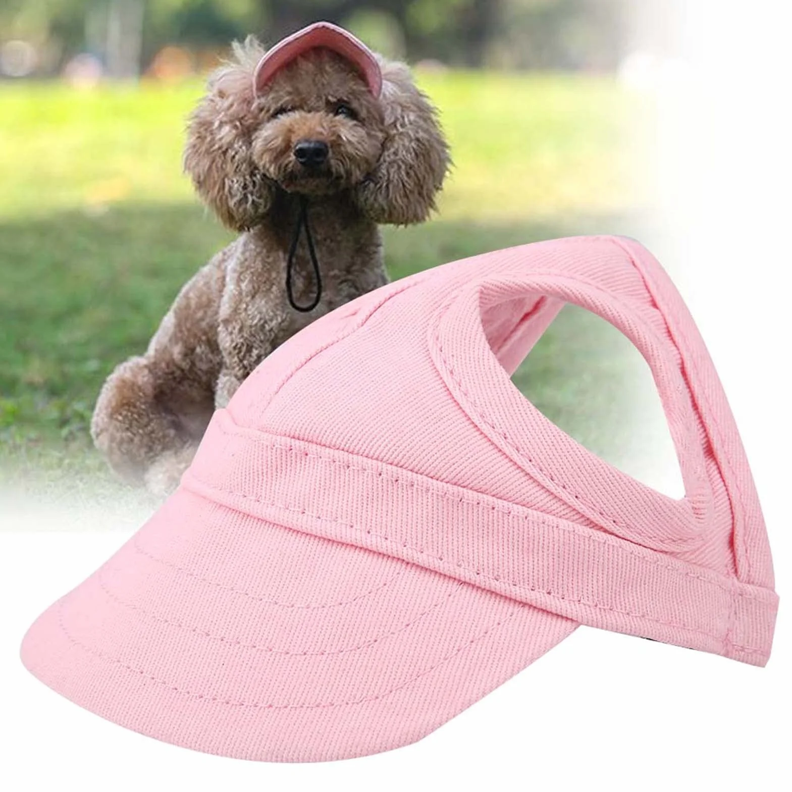 Casquette Baseball Réglable Chien Trous Oreilles Rose Taille M