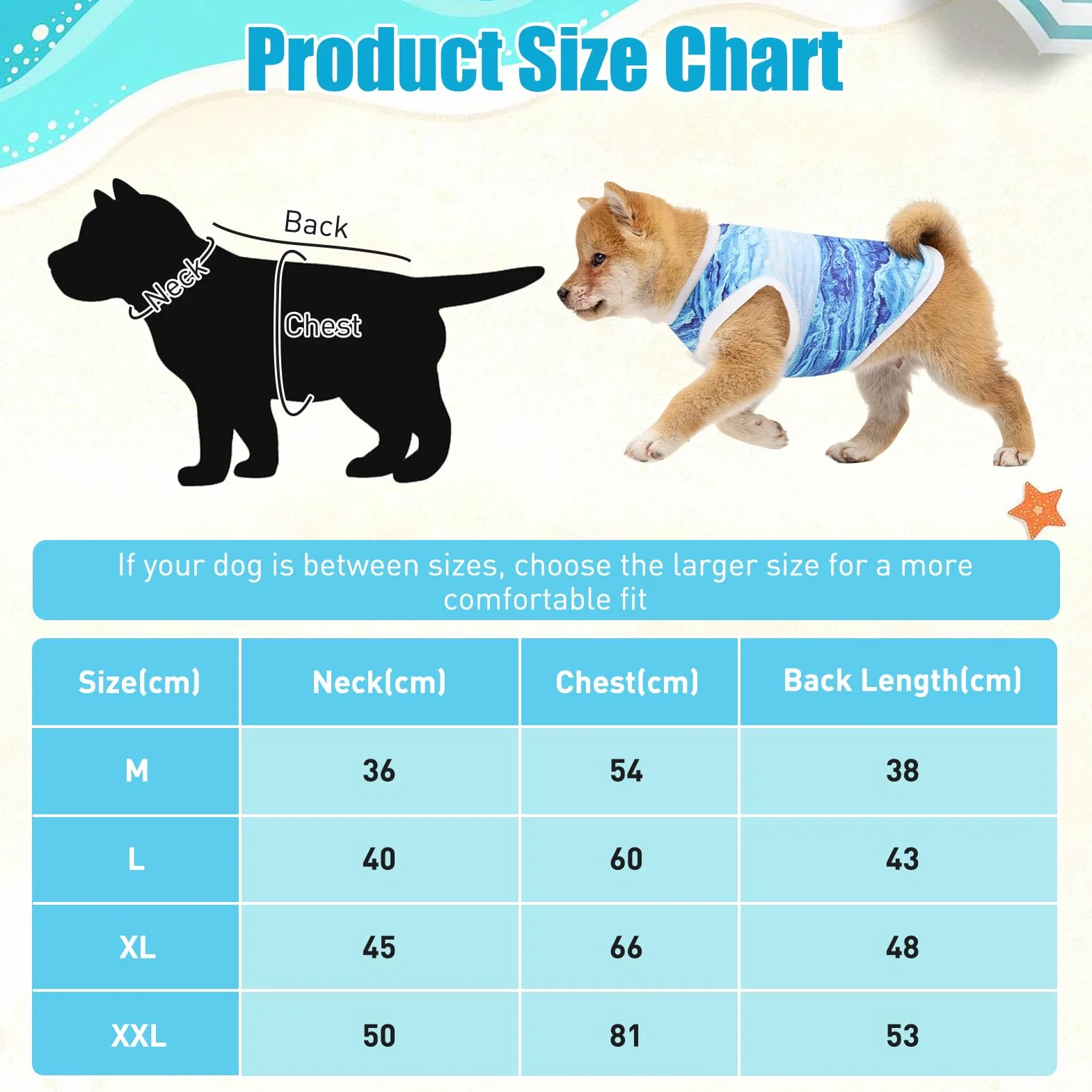 Gilet Rafraîchissant pour Chien Respirant Manteau Rafraichissant Chien Doux Confortable Gilet de Refroidissement pour Chiens Petite Moyenne Taille Bleu-M