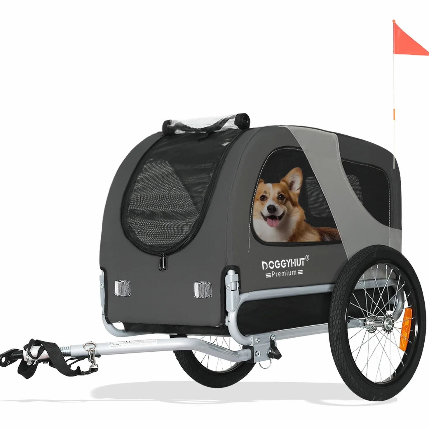 DOGGYHUT Remorque de vélo pliable pour chien 23 kg