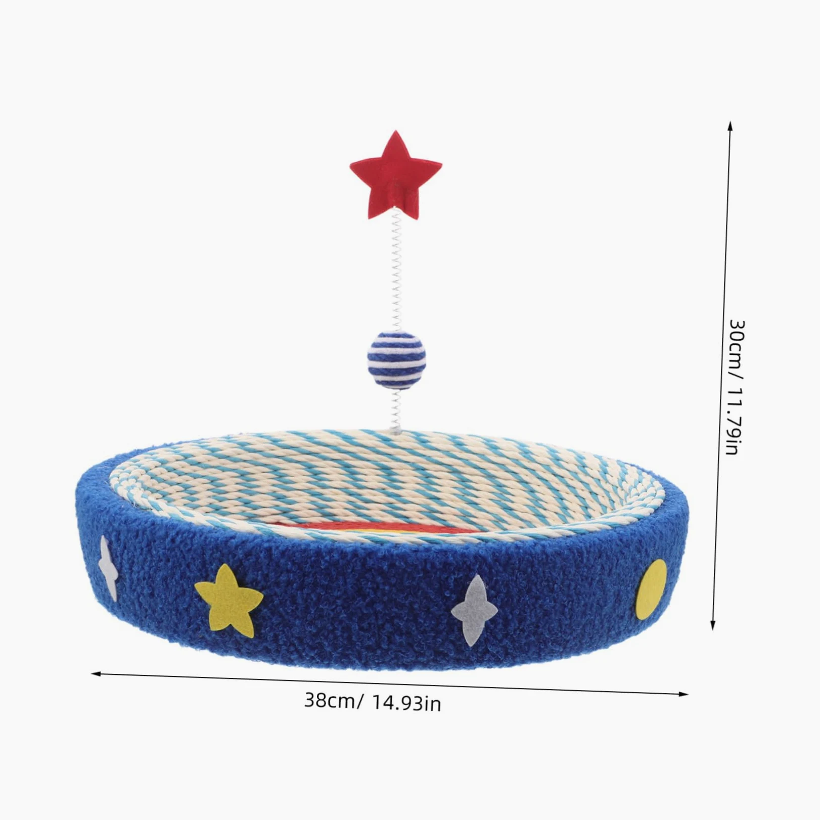 TOYANDONA Griffoir Rond pour Chat avec Coussin Et Gamelle Design Étoilé pour Intérieur Et Compact pour Protéger Meubles Et Satisfaire Instinct