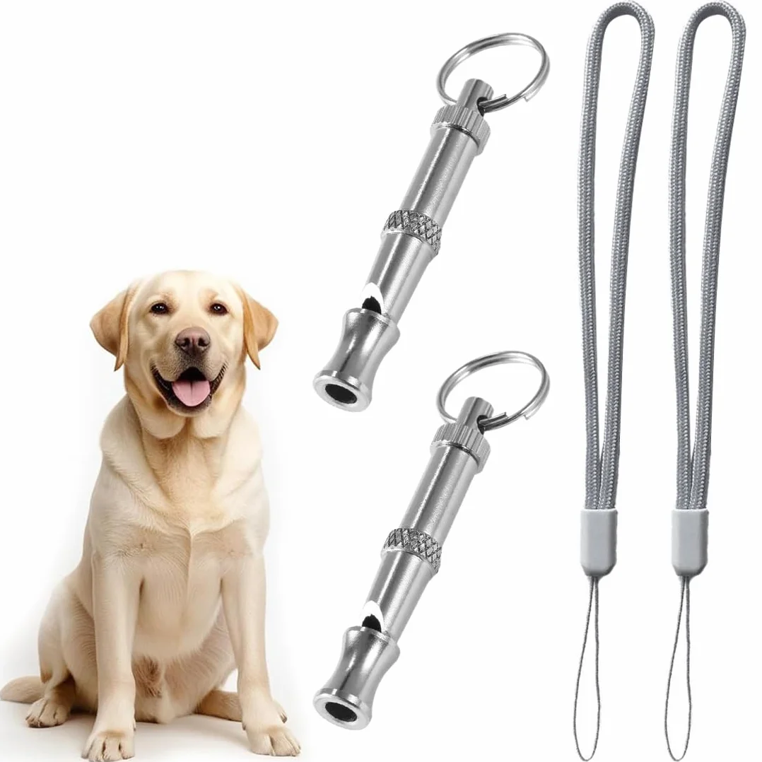 Sifflet pour Chien en Acier Inoxydable à fréquence réglable, Sifflet à ultrasons Professionnel pour l'entraînement et contrôle des aboiements