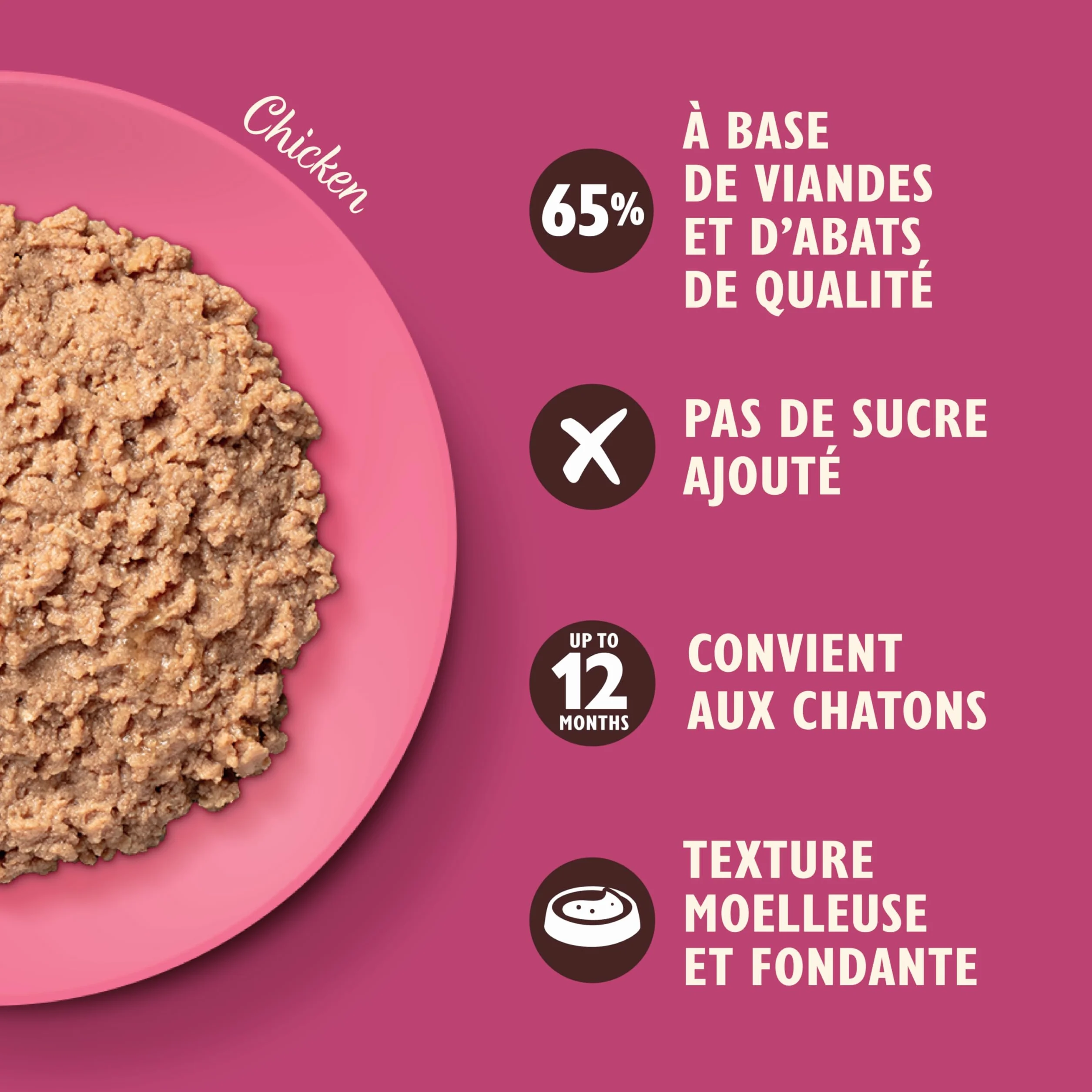 Lily's Kitchen Pâté lisse pour chaton, Poulet + bœuf (19 x 85 g)