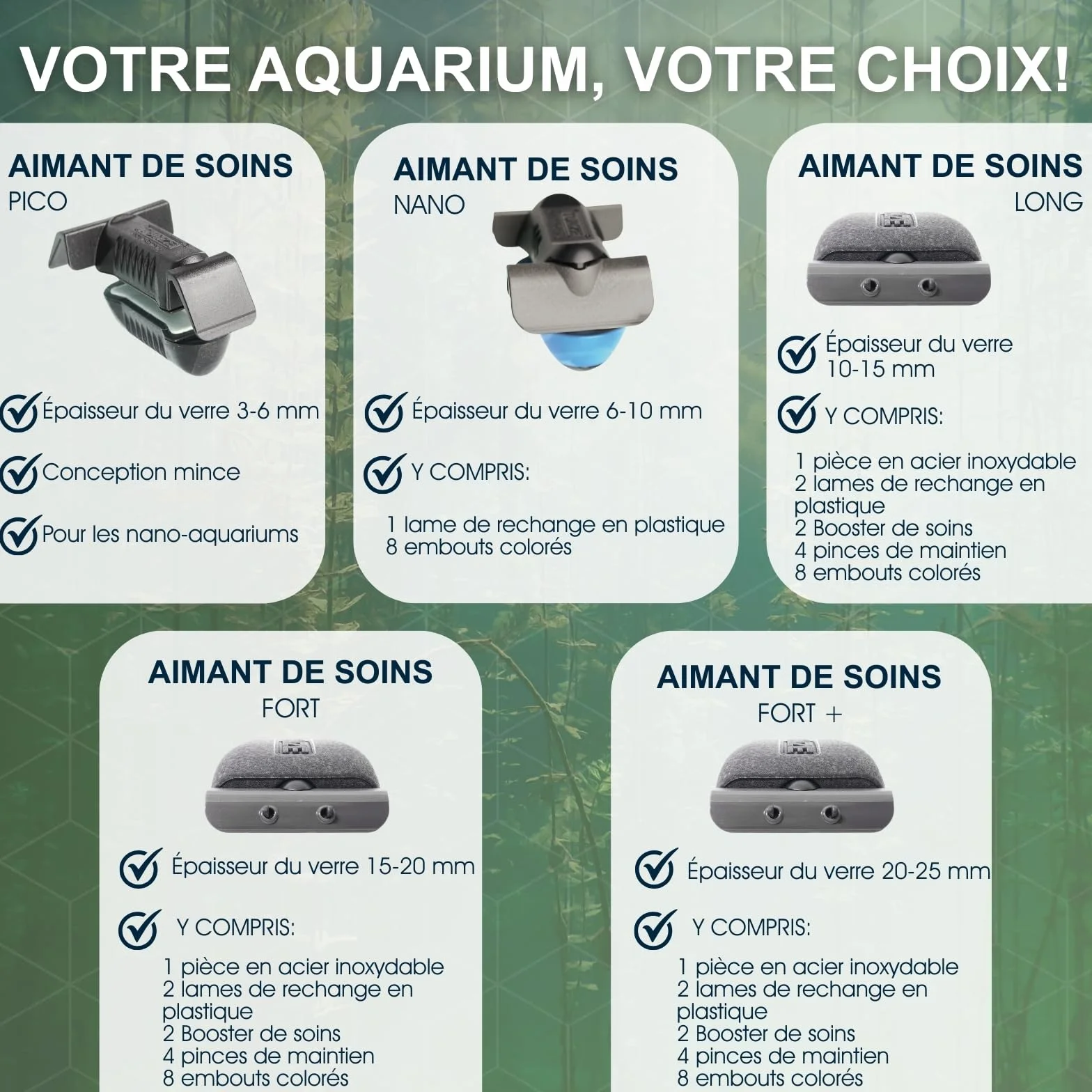 Tunze Care Magnet Strong+ Aquarienreiniger 20-25 mm Glasstärke Scheibenreiniger Edelstahlklinge Algenmagnet