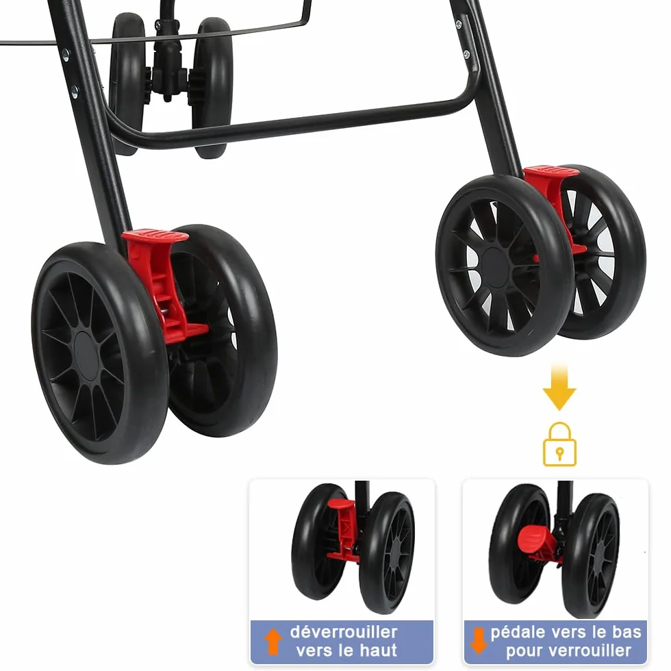 Poussette Chien 3-en-1 Pliable pour Petit Chien Chat jusqu'à 25 kg Roues 360° Résistant à l'Usure