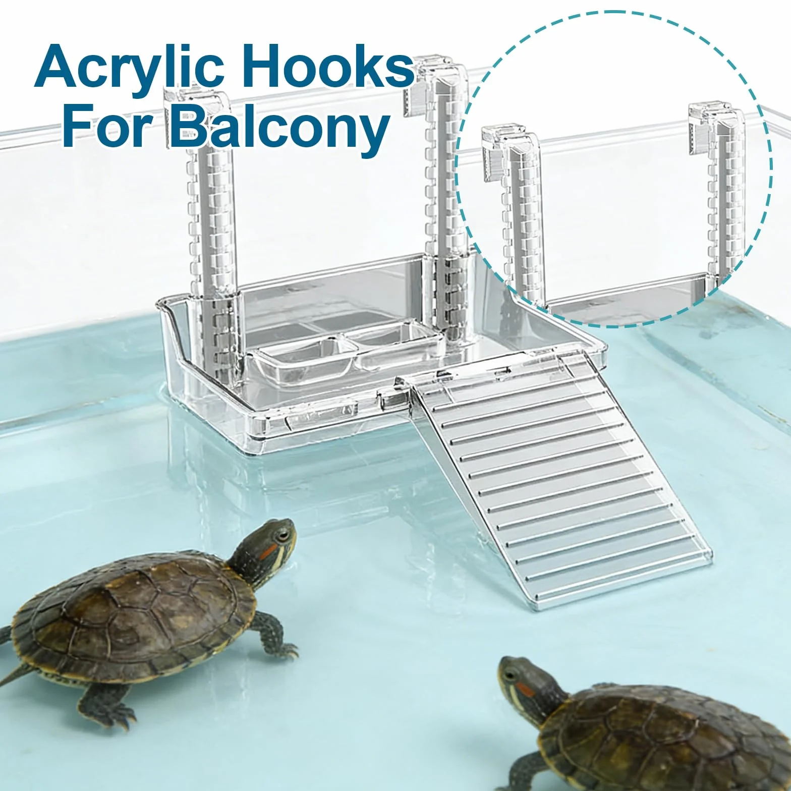 Plateforme Suspendue pour Tortues d'Eau - Accessoire Aquarium Réglable pour Petites Tortues Reptiles Animaux Aquatiques Taille M