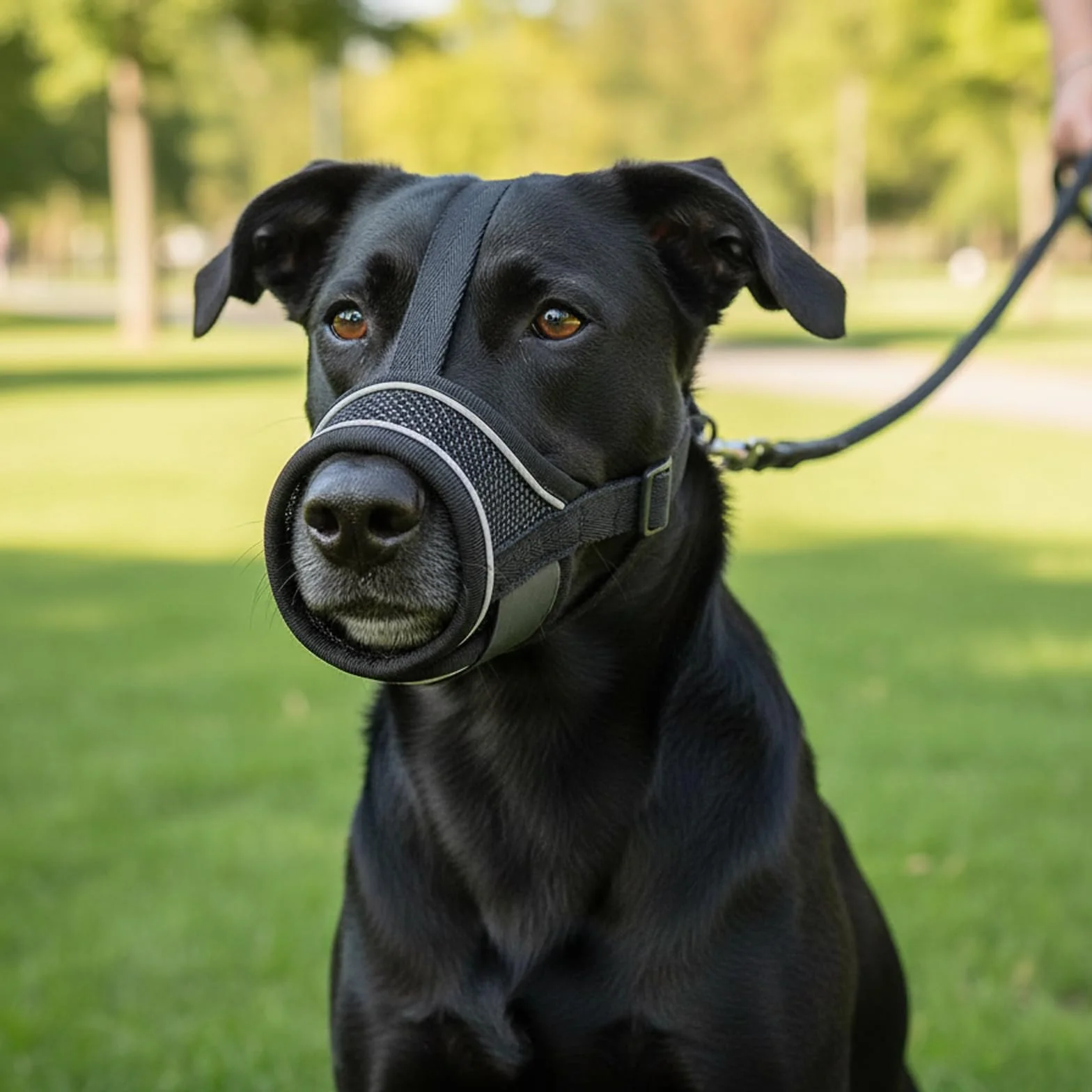 Muselière Chien Réglable en Nylon Reflectif, Soft et Confortable avec Système d'ajustement pour Petits Chiens, Idéale pour Promenades et Entraînement