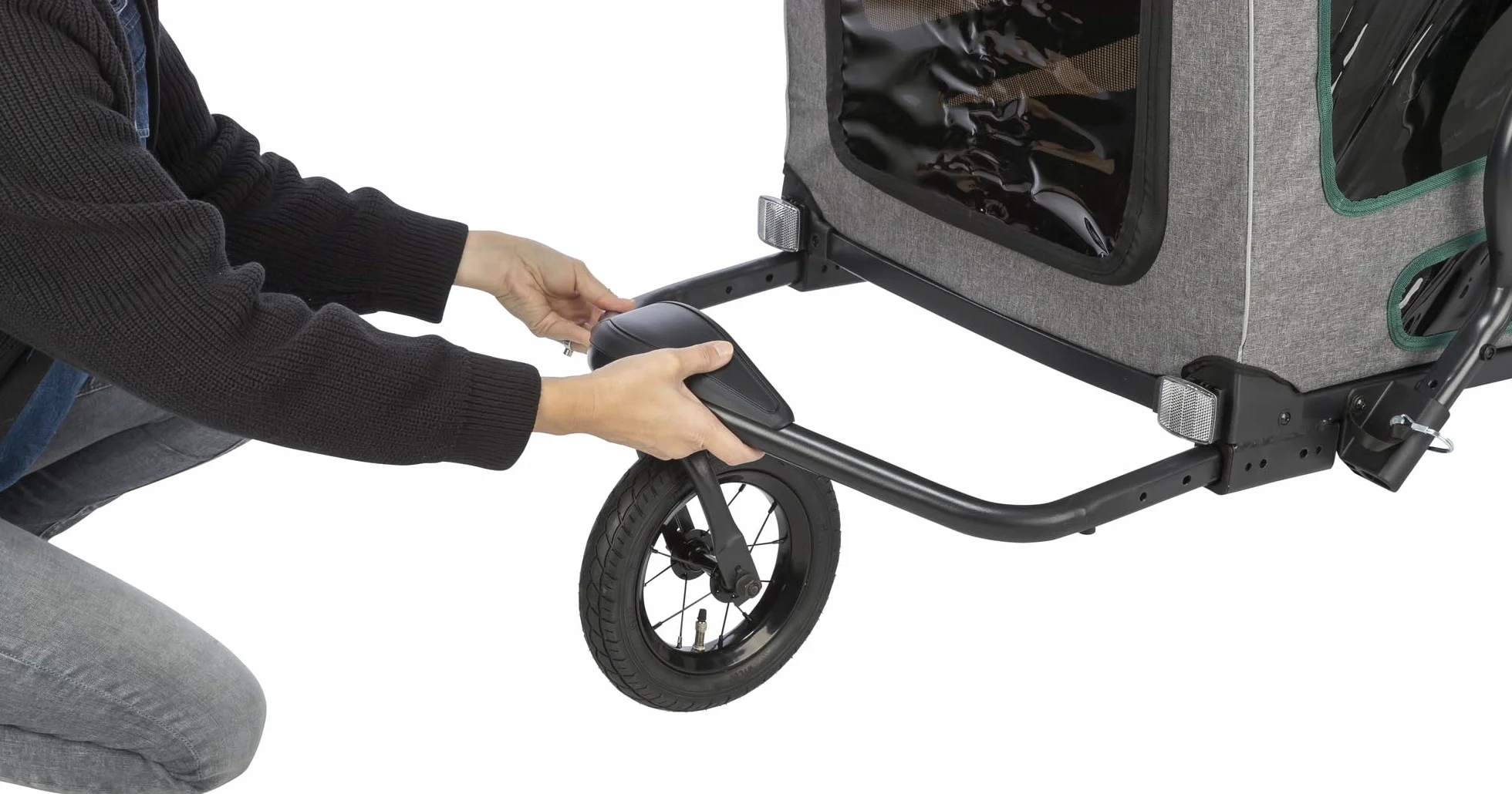 Trixie kit de Conversion en Jogger pour remorque pour Chien – Roue Avant à Articulation 360°, transforme la remorque vélo en Poussette – maniable, verrouillable & Amovible