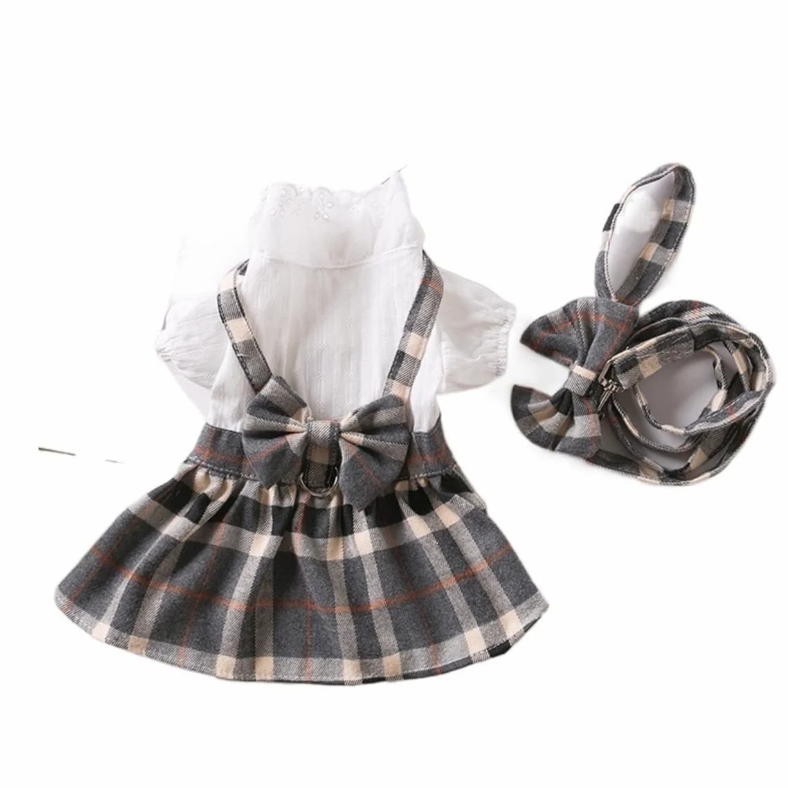 Longe Chien Accessoires De Vêtements pour Chiens Collier De Chien pour Petit Animal Plaid pour Chiens Harnais pour Chien De Taille Moyenne Ceinture Chien(62cm)