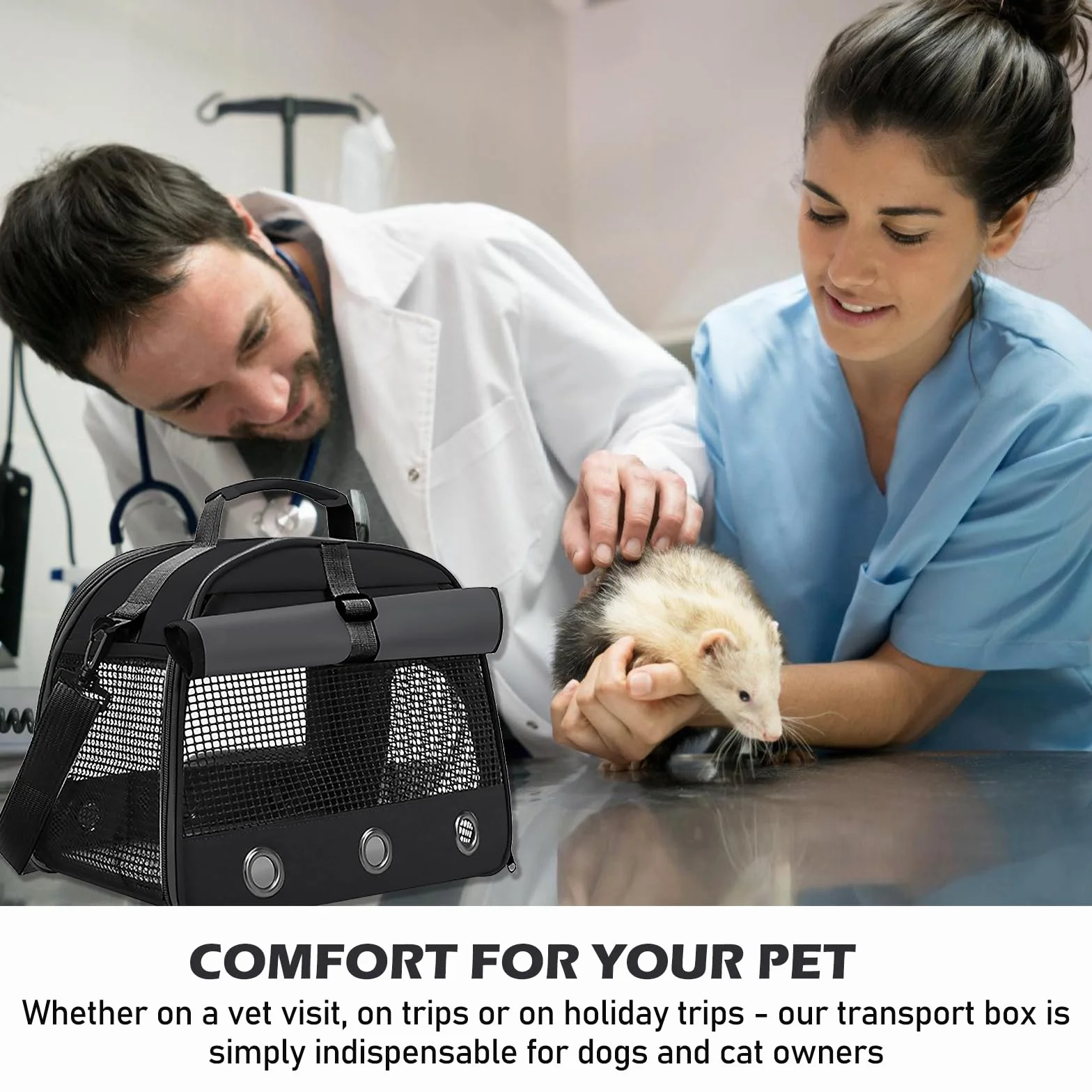 Sac de transport pour cochon d'Inde pliable et respirant