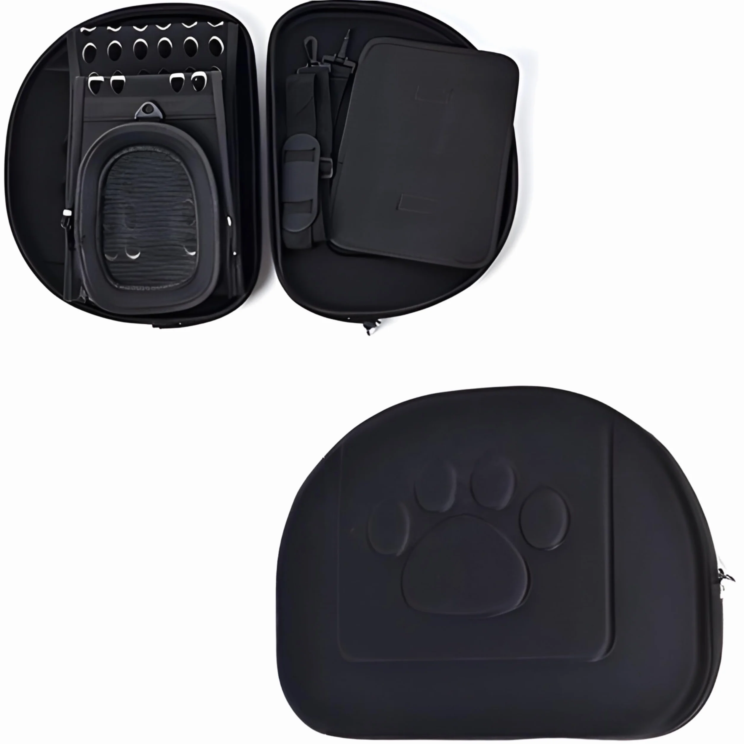 Retoo Sac de Transport 43x32x27 cm Pliable pour Chat Chien Petit - Cage Transport Chaton Chiot Lapin Noir
