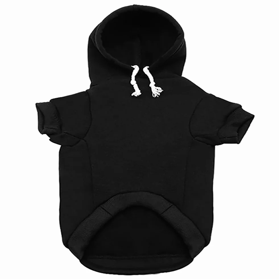 Izefia Vêtements pour Chien Sweats à Capuche Security Imprimé Chaud Manteau en Coton pour Petit Chien Moyen Chat Noir L