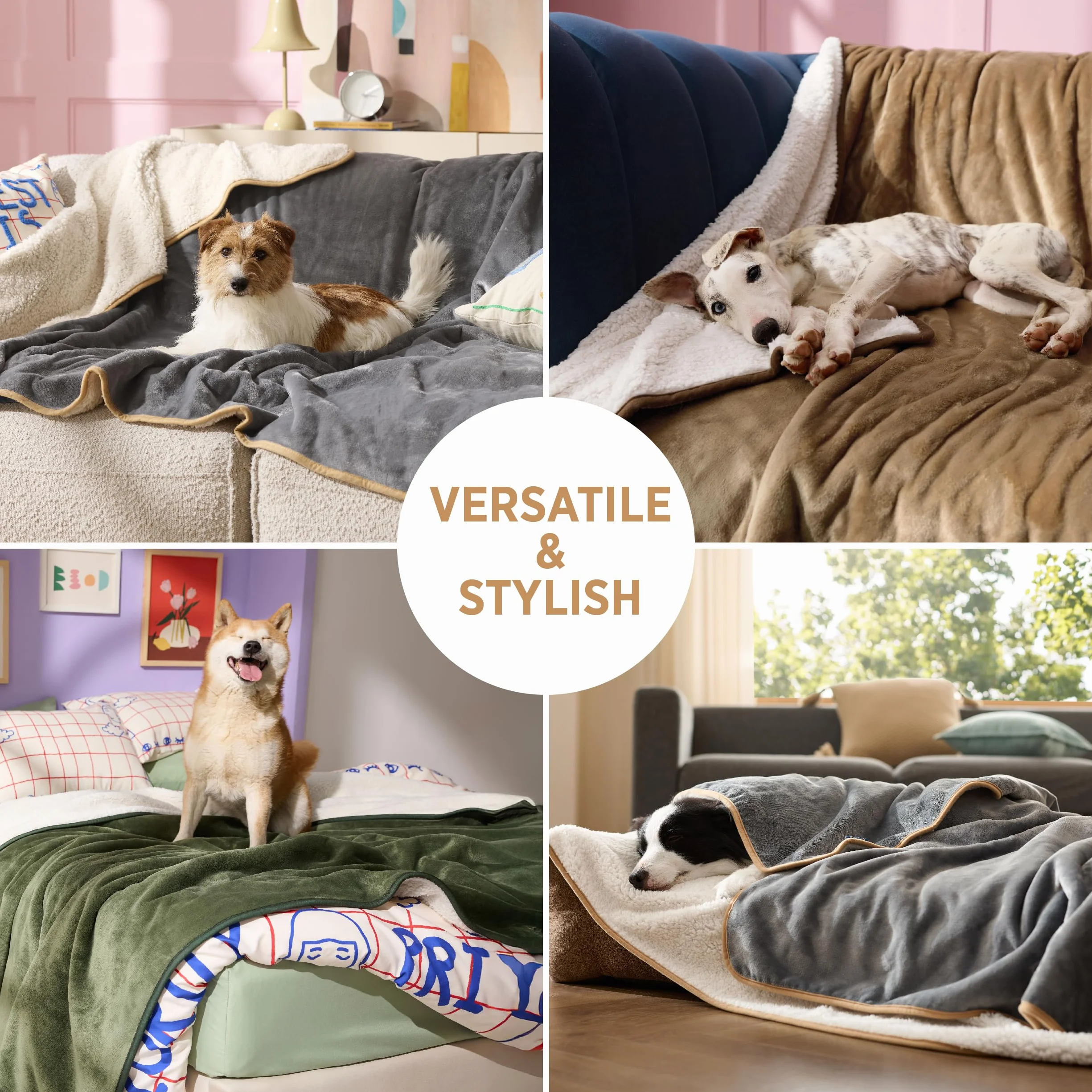 LE SURE Couverture Imperméable pour Petits Chiens 80x60cm Lavable Protection Canapé Vert Foncé