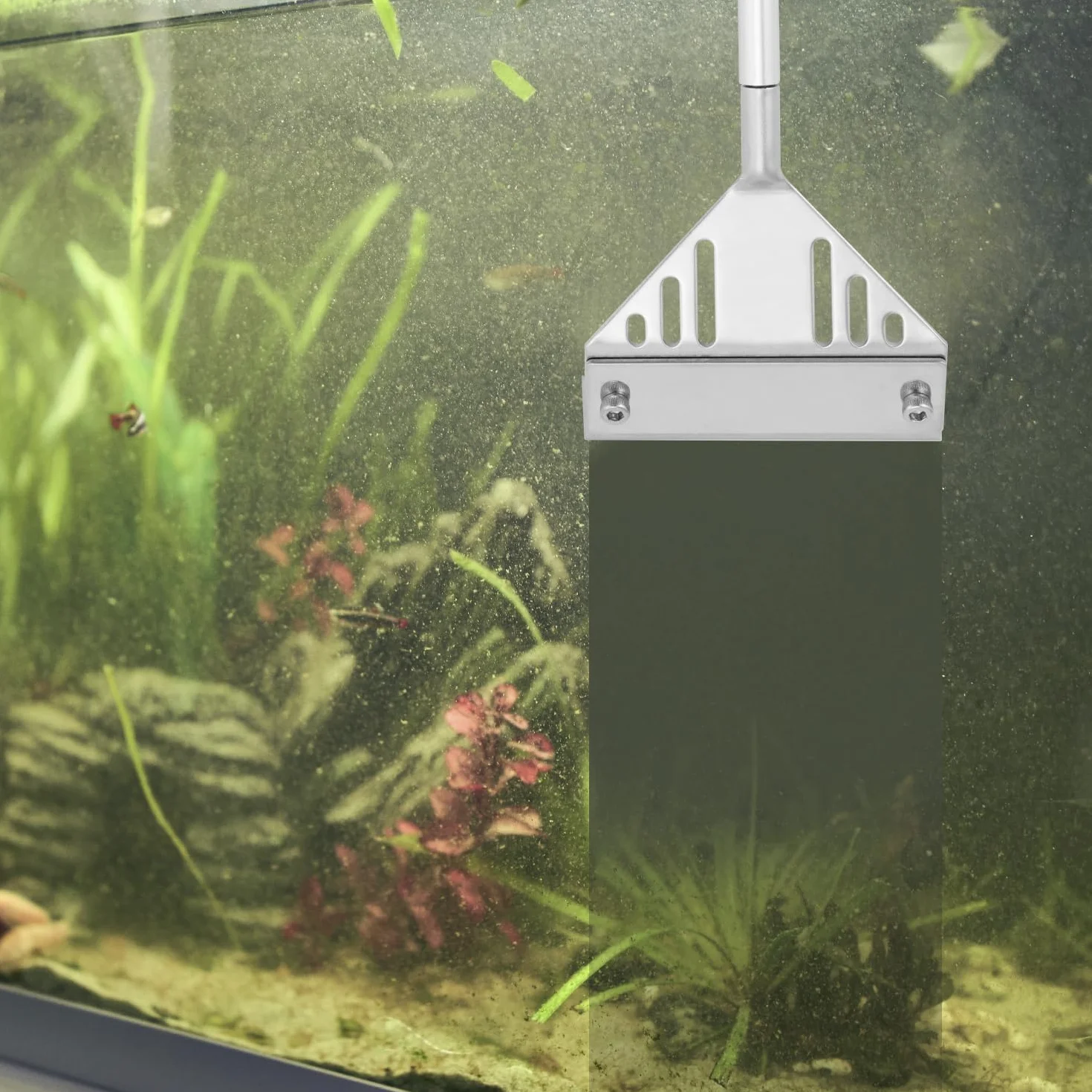 Raclette Aquarium 75 cm Acier Inoxydable avec 10 Lames Nettoyeur Vitre Anti Algue