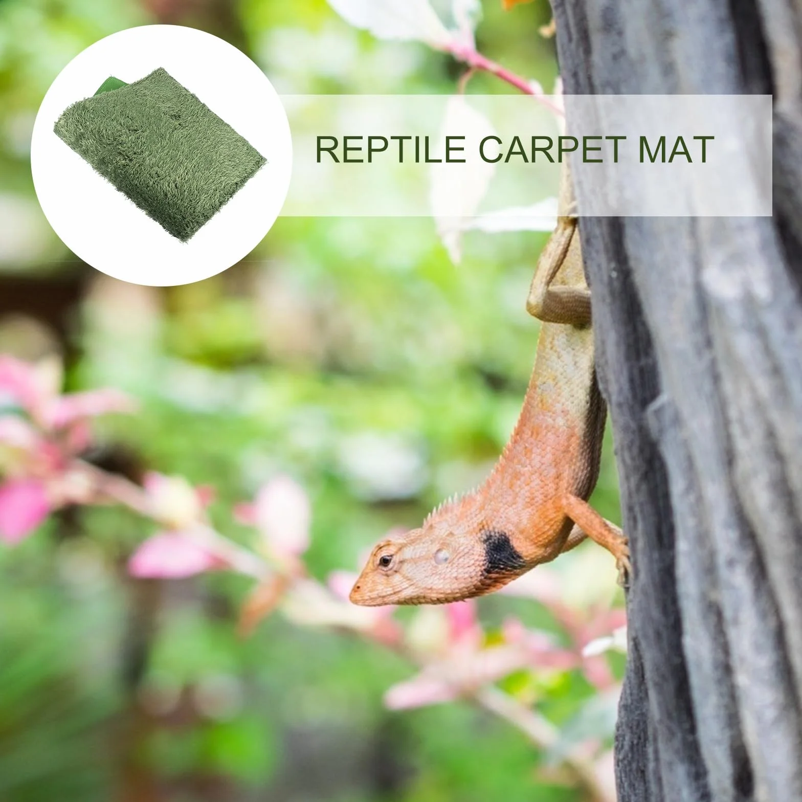 Lot de 2 Tapis pour Reptiles et Tortues en Coton Vert Imperméable Réutilisable