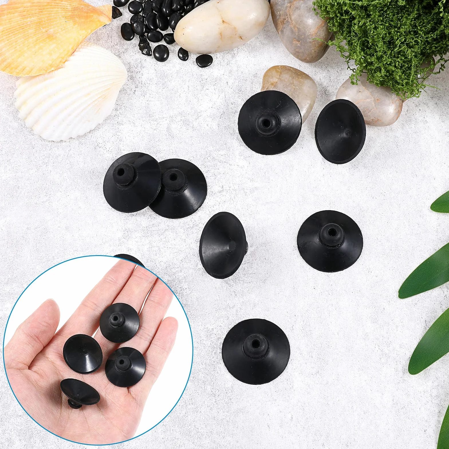 Lot de 12 ventouses en caoutchouc noir pour pompe d'aquarium, ventouses en verre pour tube de ligne aérienne, décoration d'aquarium