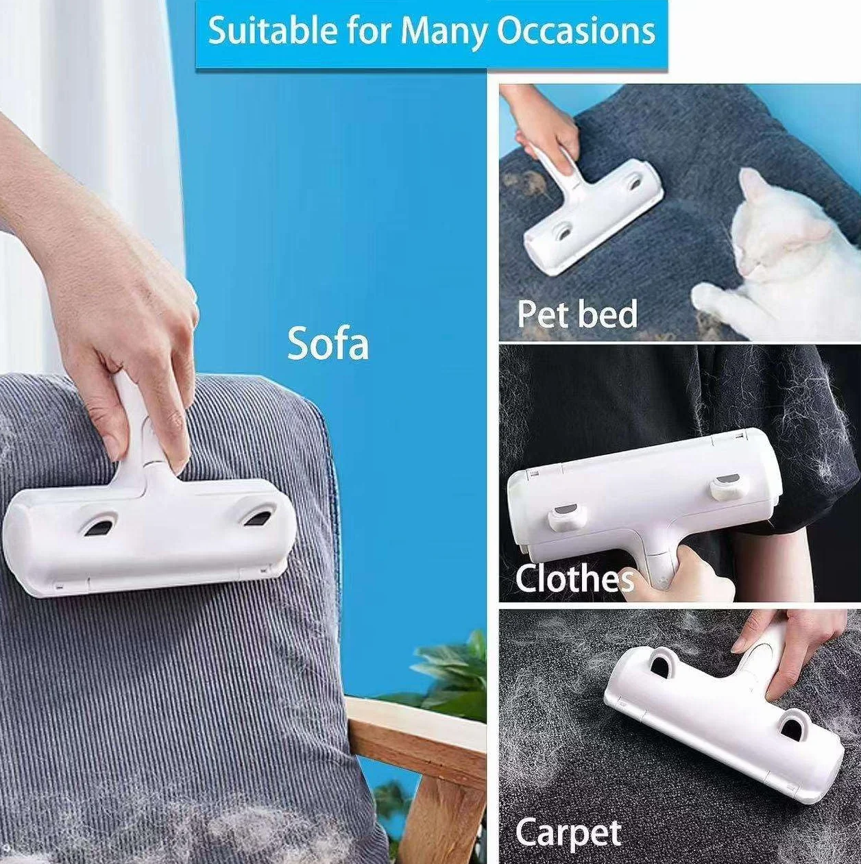 Brosse Anti-Poils Animaux Chat et Chien – Rouleau Réutilisable Épilateur