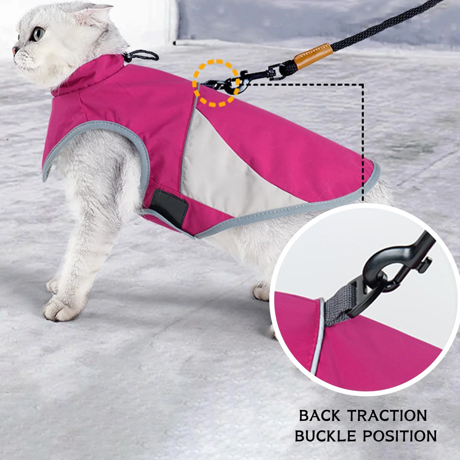 Manteau d'hiver pour Chat Coupe-Vent Chaud Pull-Over Gris S