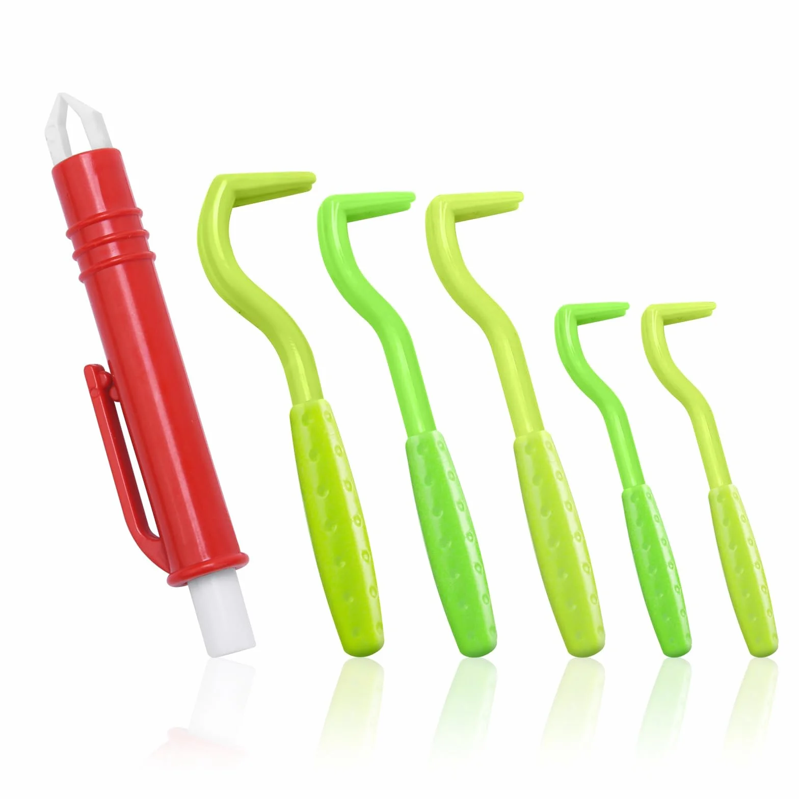 Pince à Tiques Plastique 6 Pièces Anti Tiques pour Chien Chat Humain Vert