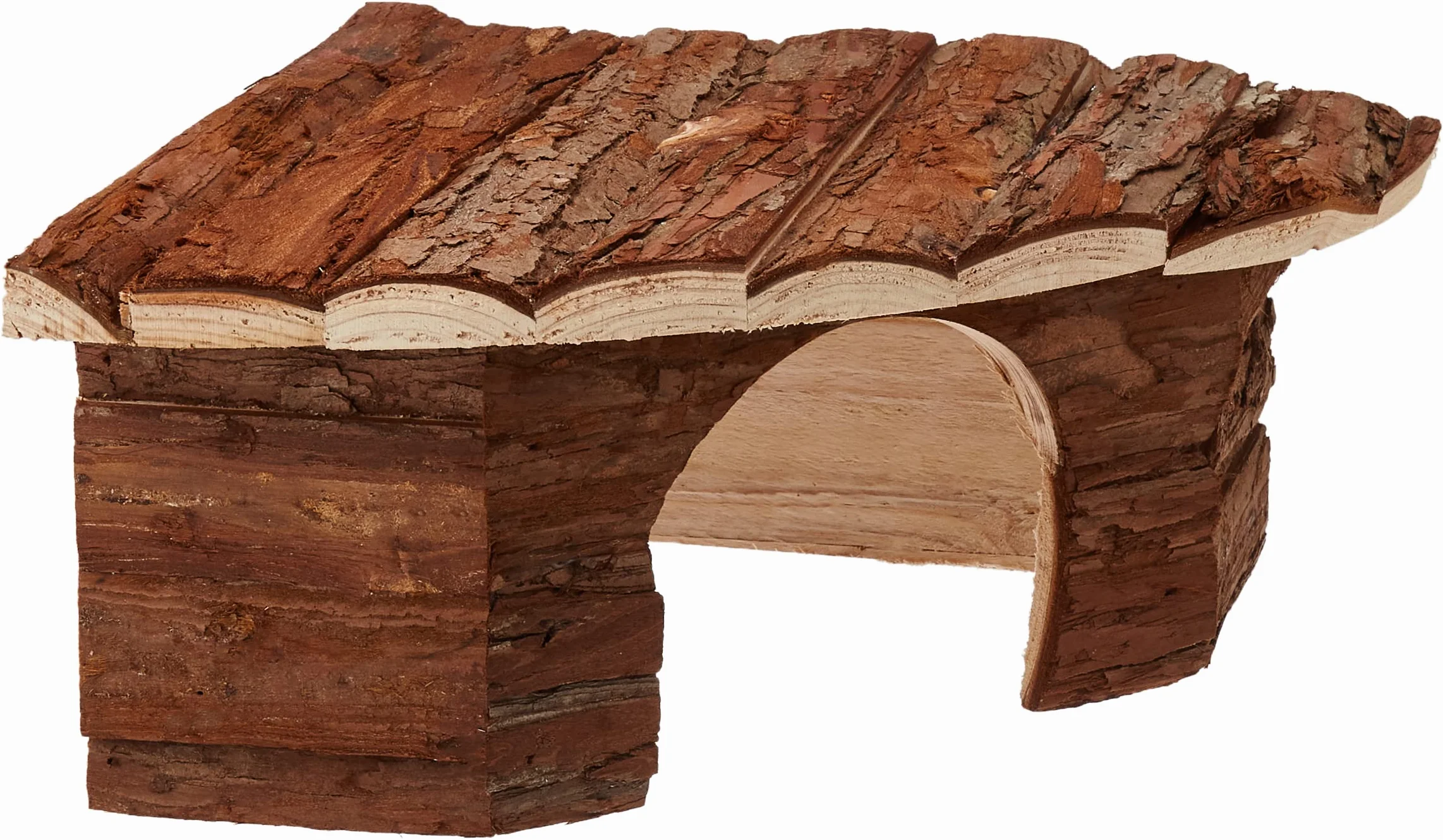 CROCI Maison Hamster Russe - Accessoire de Cage pour Rongeurs - Jouet Idéal pour Lapin Nain, Cochon d'Inde, Rat, Gerbille Rongeur, Porc-épic et Petites Tortues en Bois Naturel, 42x15x30 cm