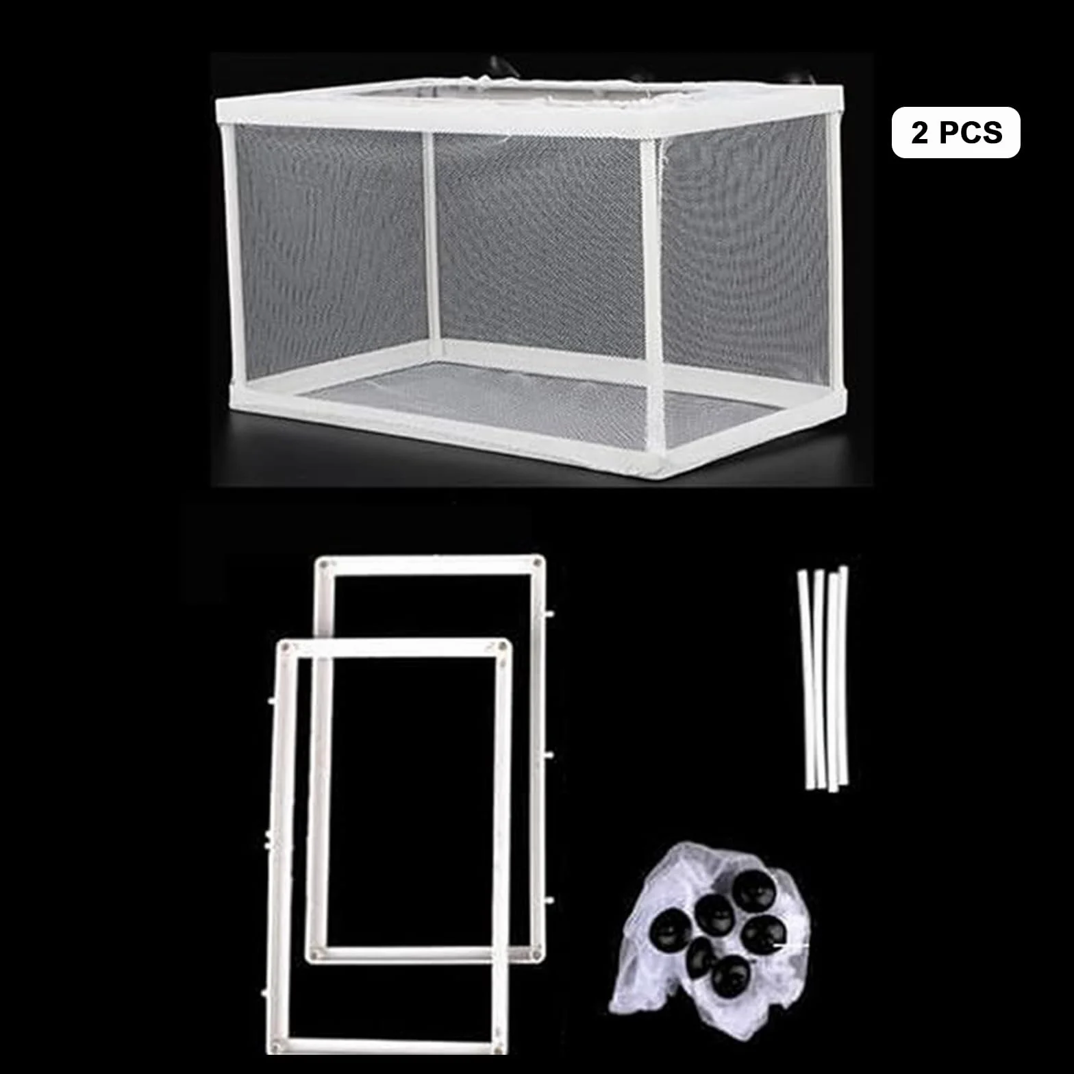 2 Pièces Boîte de Frai, Filet Isolant pour Aquariums, Incubateur de Poissons d'aquarium, Convient pour Les Aquariums, Isoler Les Semis et Soutenir l'incubation et la Reproduction (Blanc)