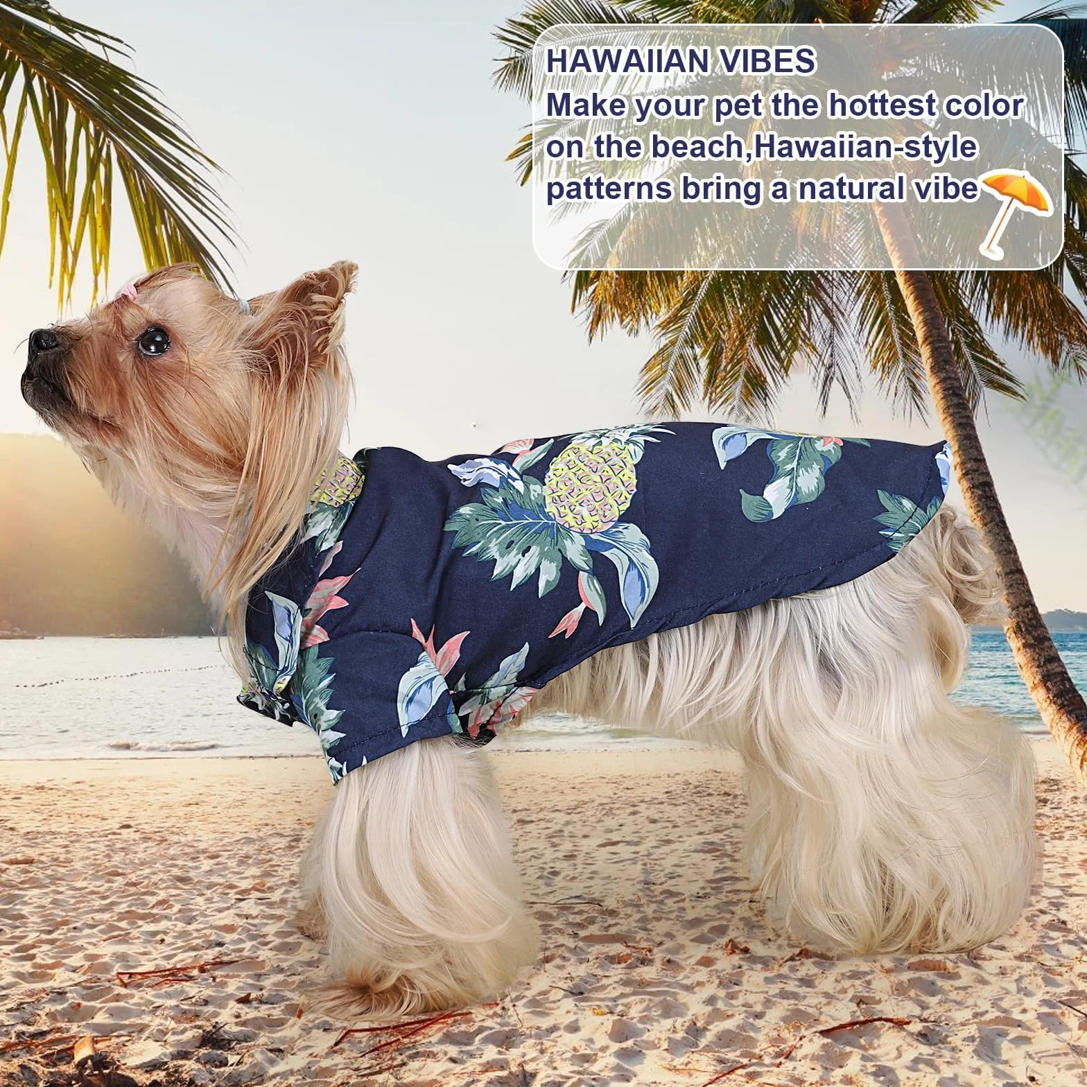 Chemise Hawaïenne pour Chien Azul Marino XL