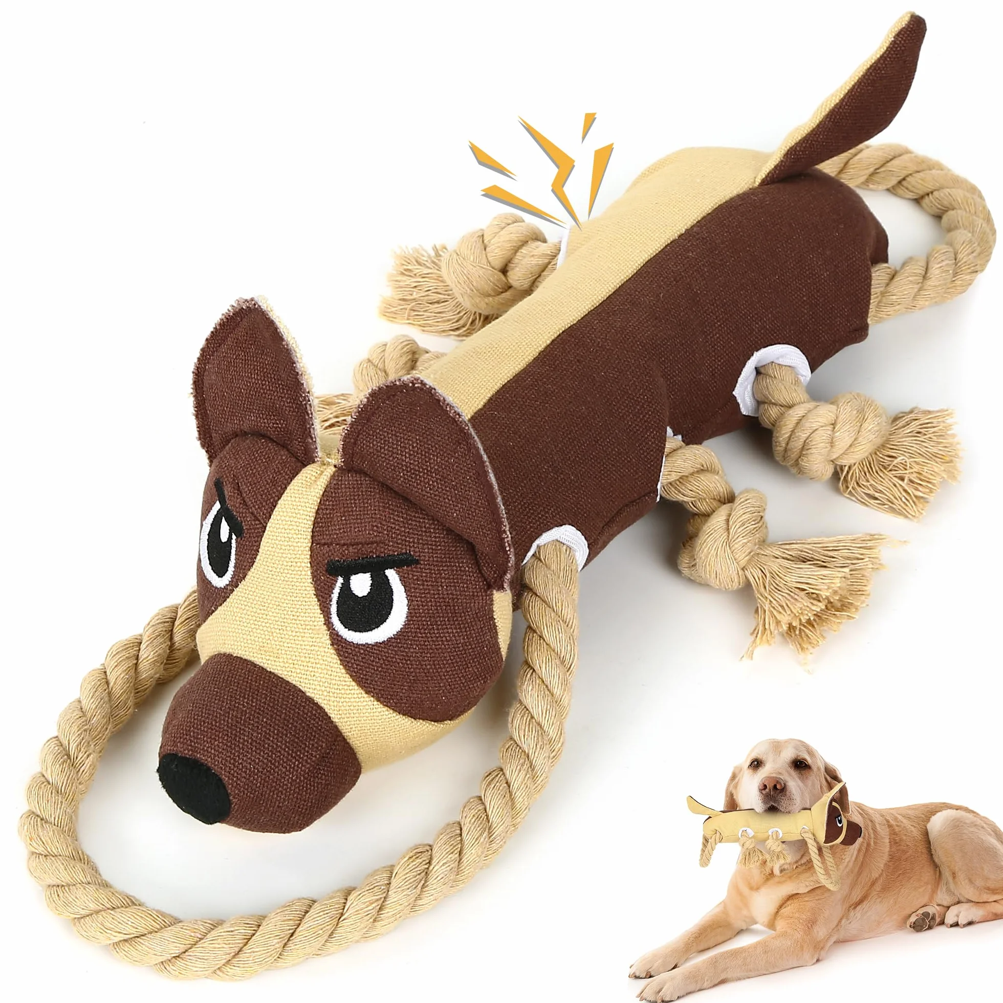 Iokheira Jouets pour Chiens à Couinement en Forme de Bouledogue Peluche Interactif Petite et Moyenne Taille