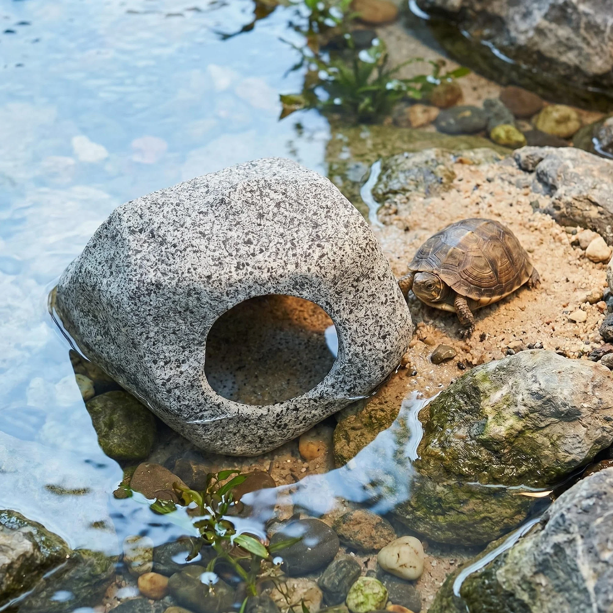 SpringSmart Cachette d'aquarium en céramique pour animaux aquatiques reproduction jeu repos ornement non toxique pierre décorative combattant