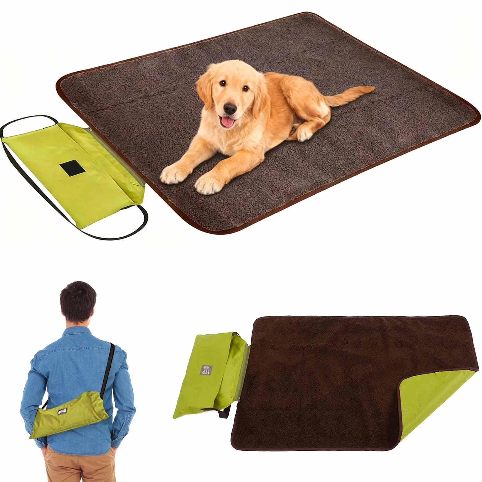 Tapis imperméable pour chien 100 x 70 cm - Couverture d'extérieur pliable et lavable pour voyage animaux de compagnie