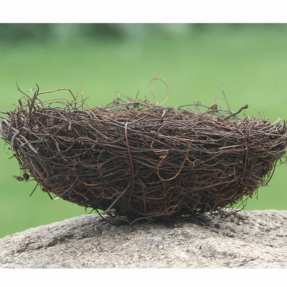Sztuczne gniazdo ptaków vintage 15 cm dekoracja wiosenna