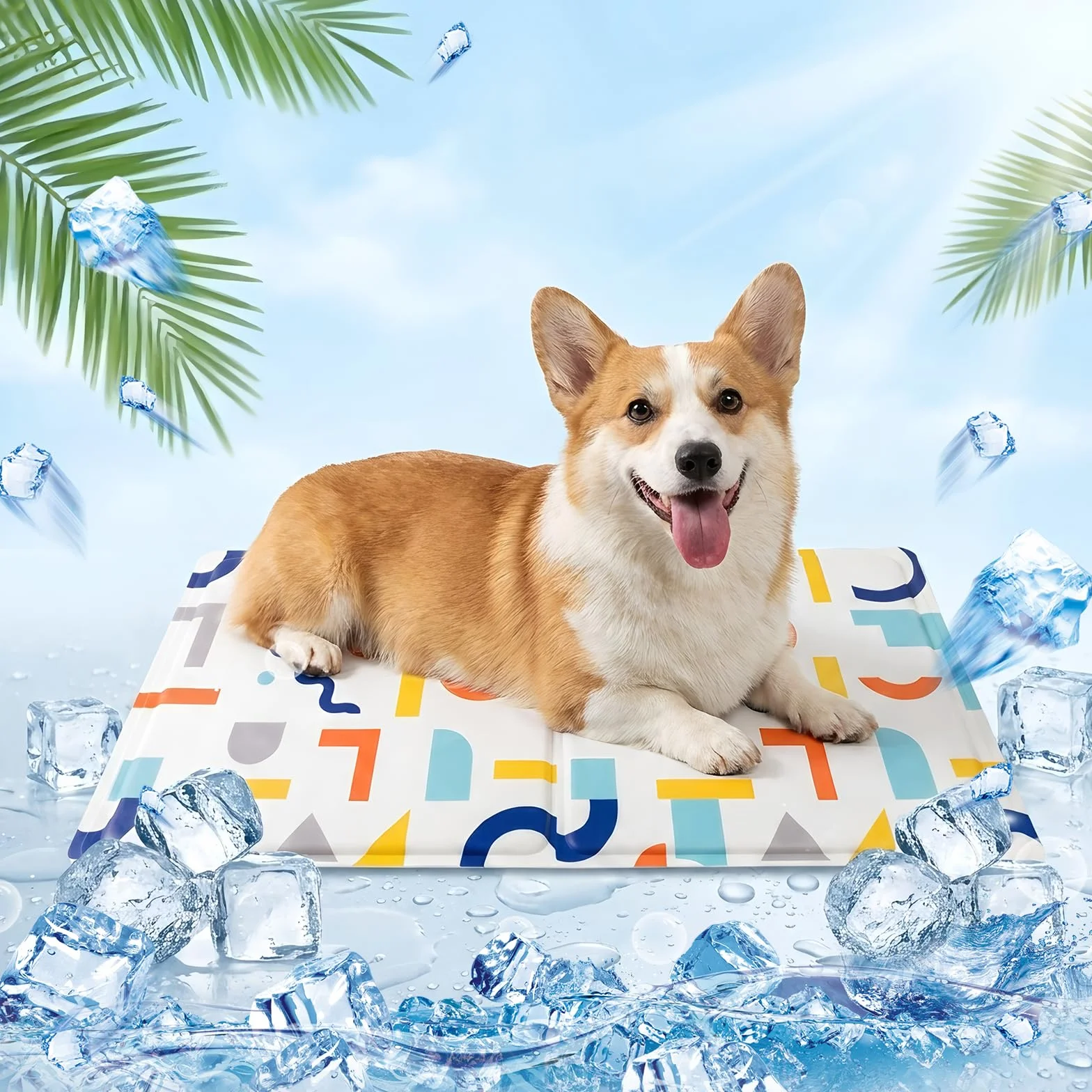 Tapis Rafraichissant Chien Chat 40x50 cm Blanc Auto-Refroidissant Non Toxique