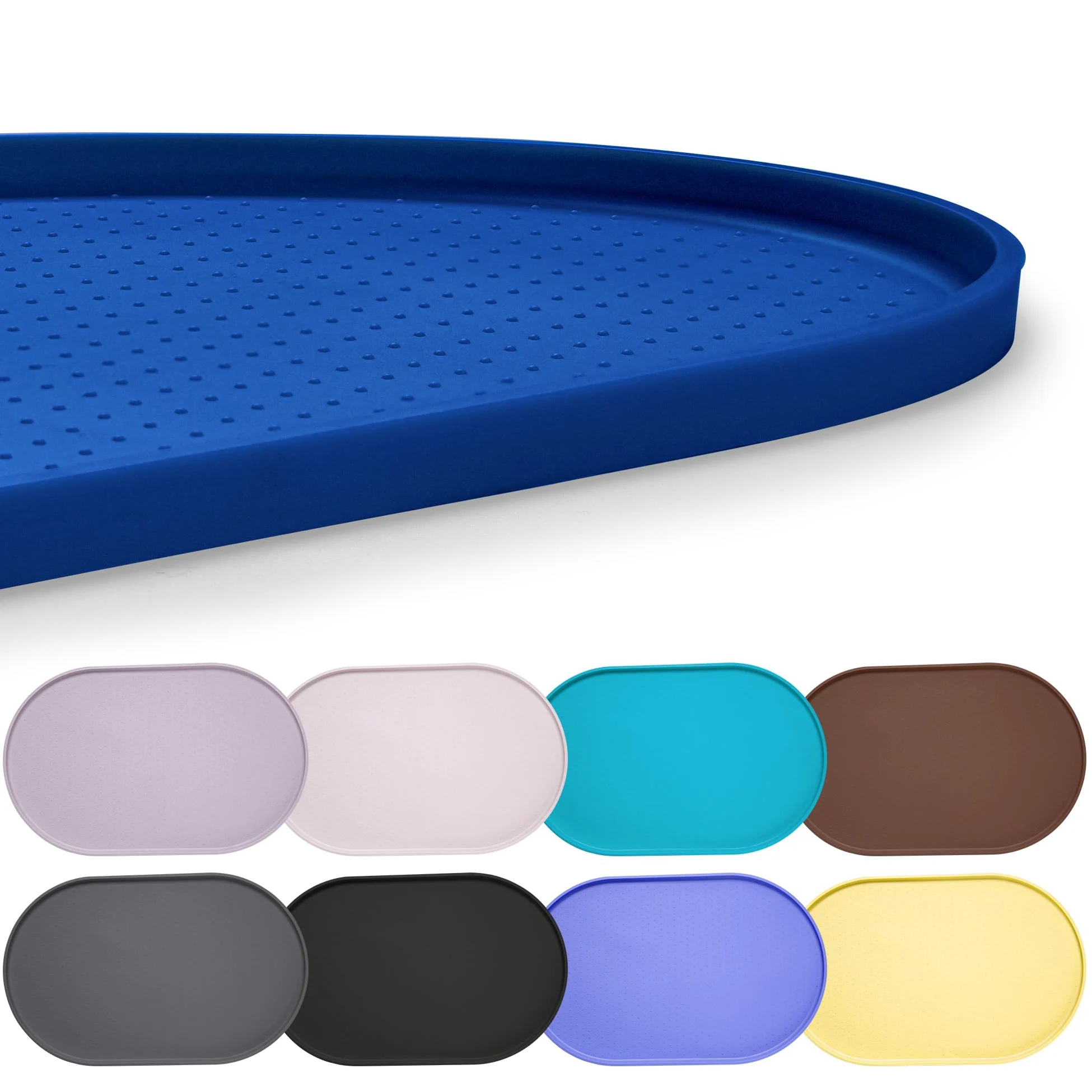 Hubulk Tapis d'alimentation en silicone 100 % imperméable avec bord surélevé pour la nourriture et l'eau, tapis de gamelle pour chien, set de table pour chat avec rebord haut protège le sol pour chats