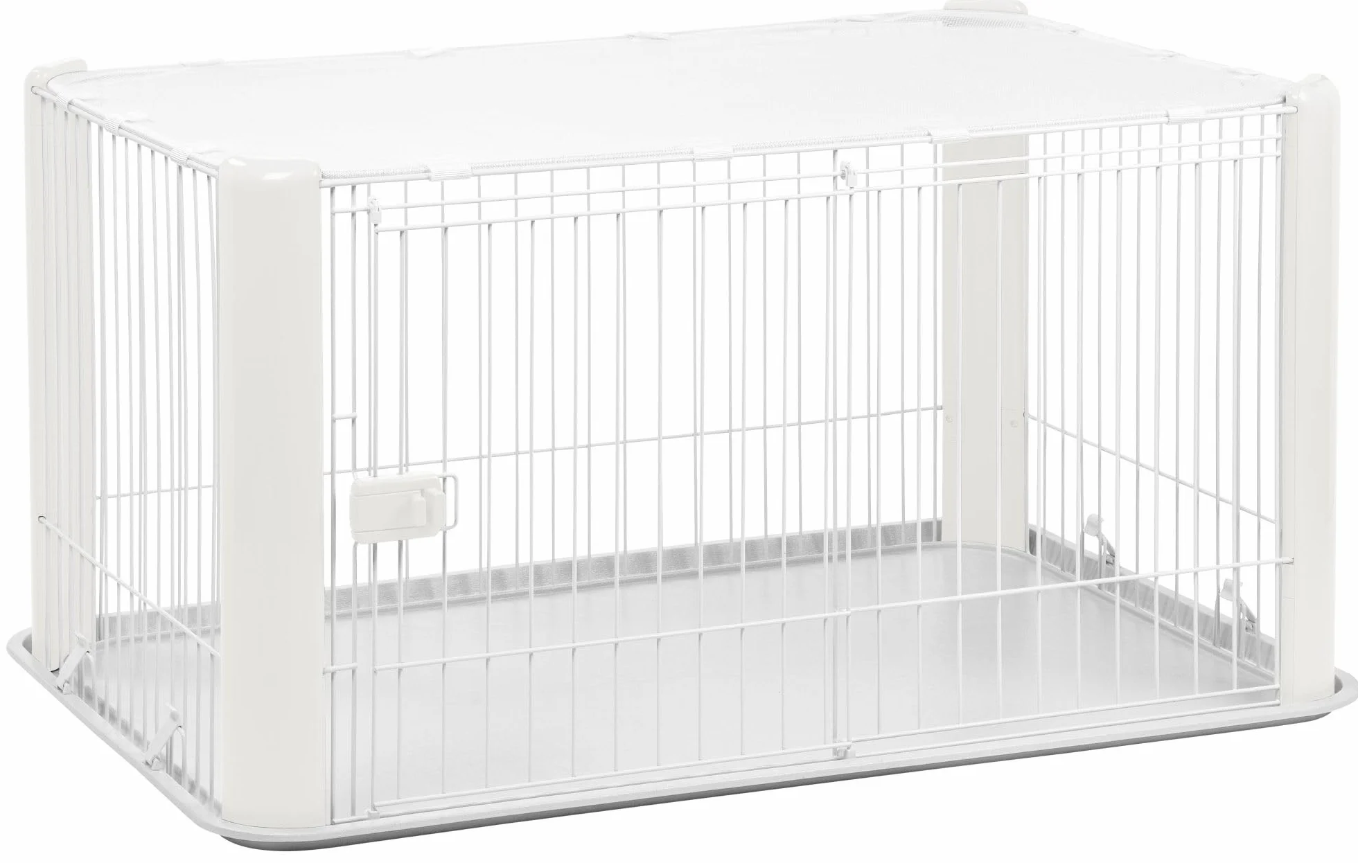 Iris Ohyama Parc à chiot enclos pour chien intérieur base toit amovible porte coulissante verrouillable CLS-1130 Blanc