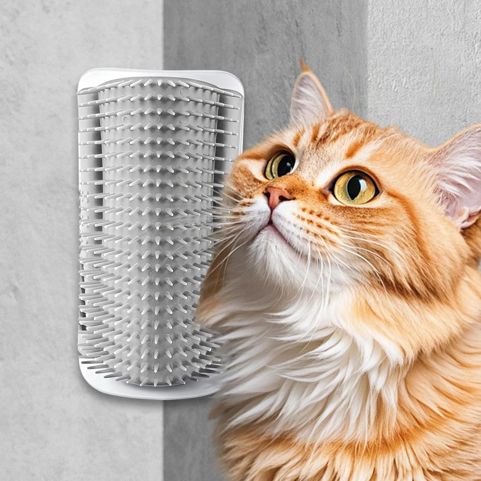 Brosse de toilettage automatique pour chat, ensemble mural d'angle, système de peigne de massage anti-stress