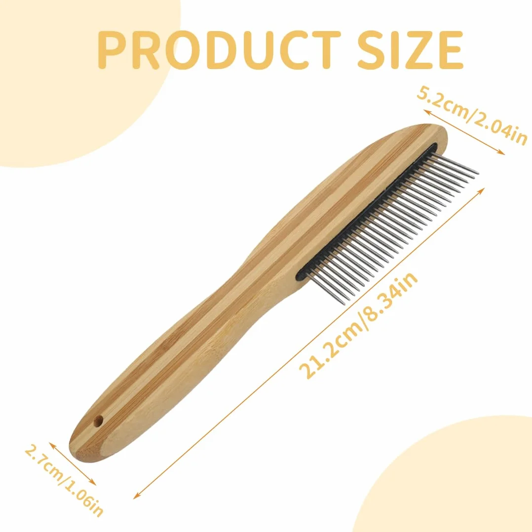 Peigne Antipelliculaire à Dents Extra Fines avec Pique en Métal pour Enfants Adultes Chien Chat