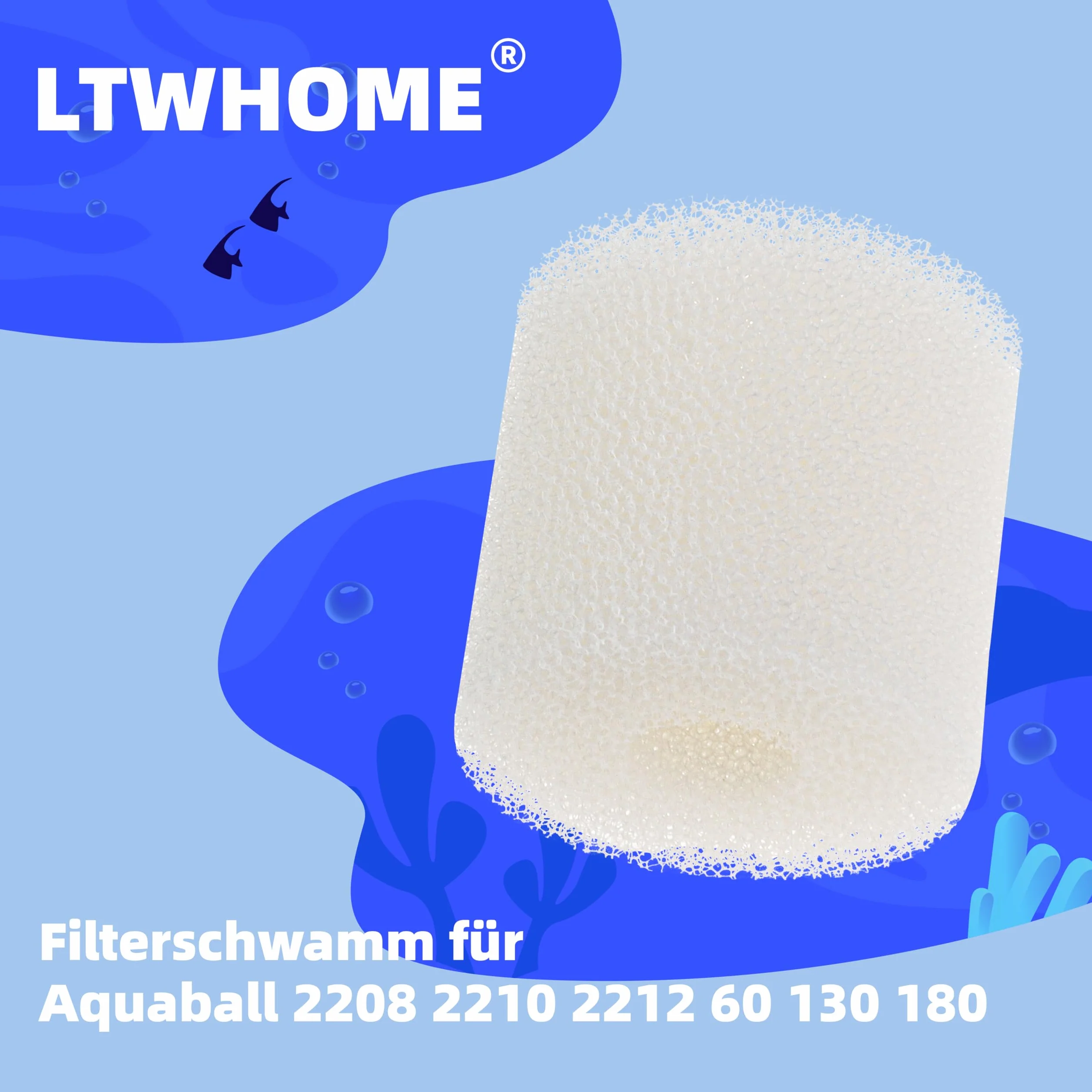 Mousse de Filtre Compatible Eheim 2618080 Cartridges Aquaball 2208-2212/60-180 Biopower 160-240 Prefilter 4004320 (Paquet de 12)