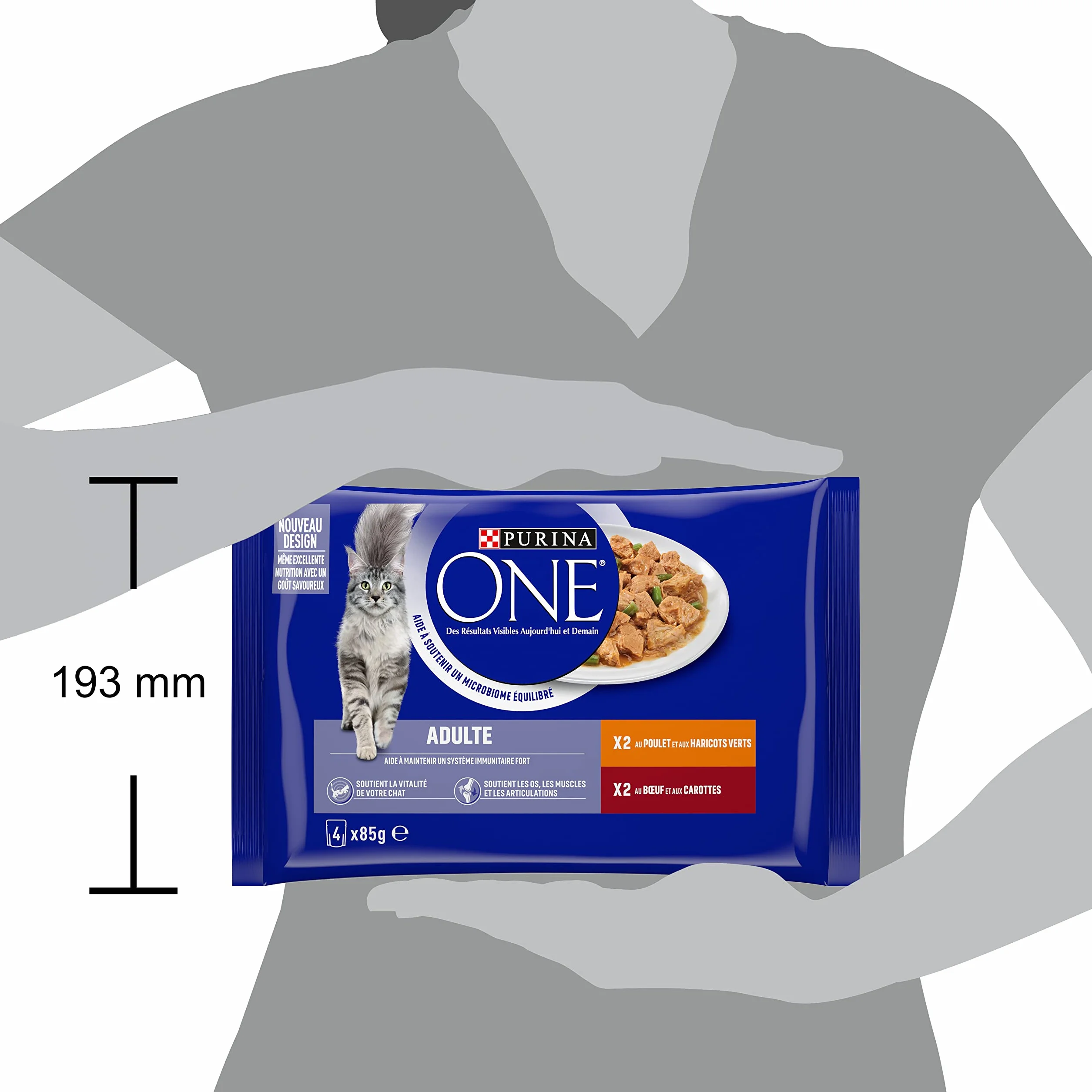 PURINA ONE BIFENSIS Chat Adulte Poulet Boeuf Effilés en Sauce Sachets Fraîcheur Lot de 12 (4 x 85g)