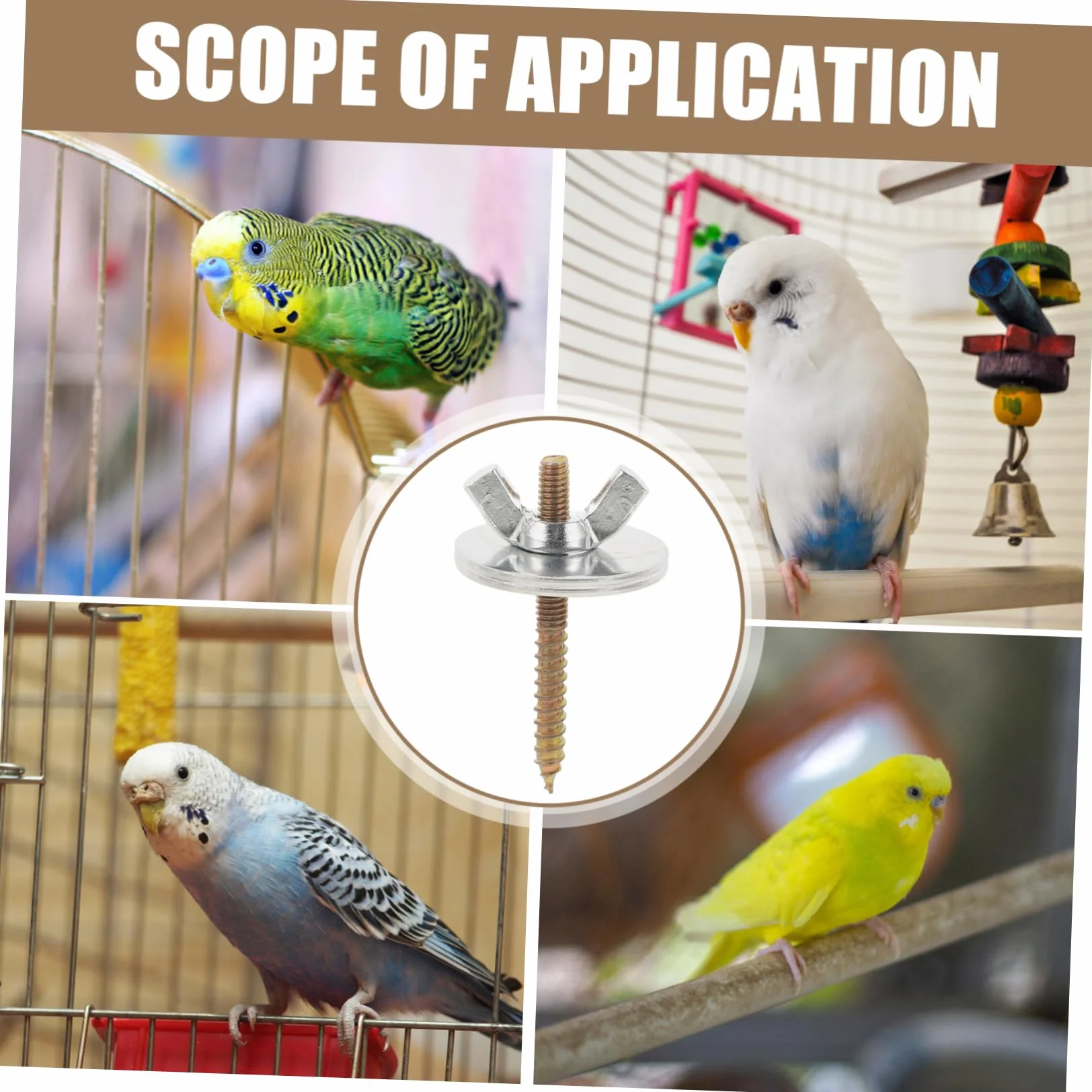 iplusmile 10 Ensembles Vis de Fixation pour Cage à Oiseaux avec Écrous et Rondelles
